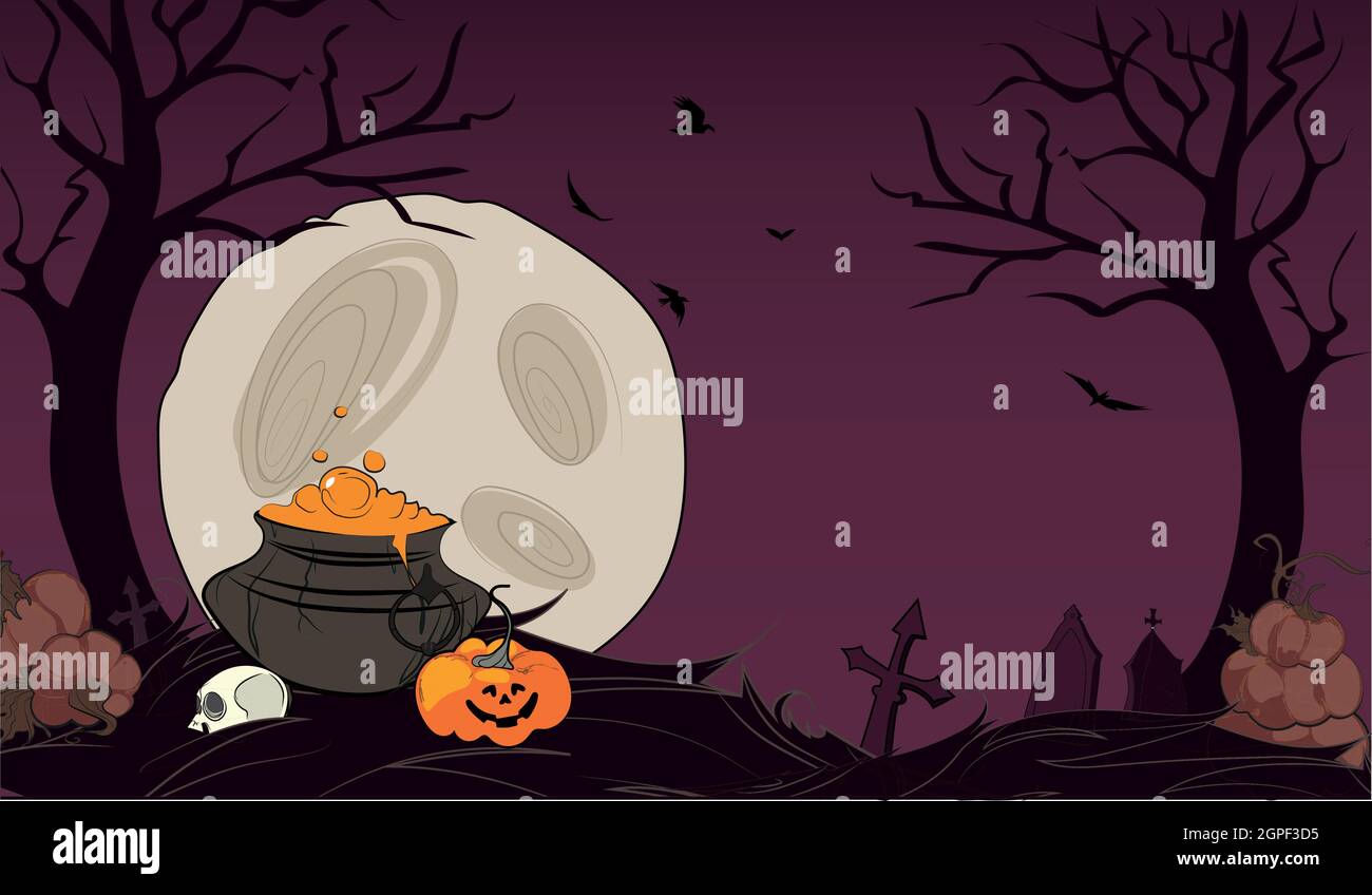 Fröhliches Halloween-Banner oder Party-Einladung Stock Vektor