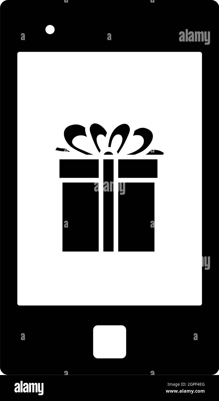 Smartphone Mit Symbol Für Geschenkbox Auf Dem Bildschirm Stock Vektor