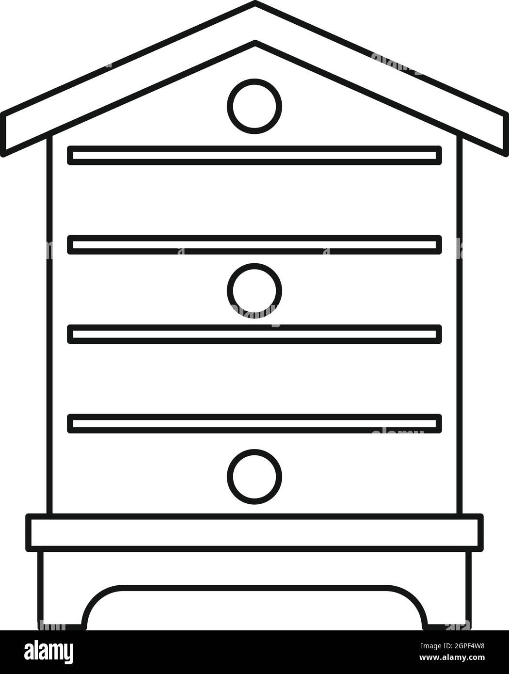 Bienenkorb-Symbol, Umriss-Stil Stock Vektor