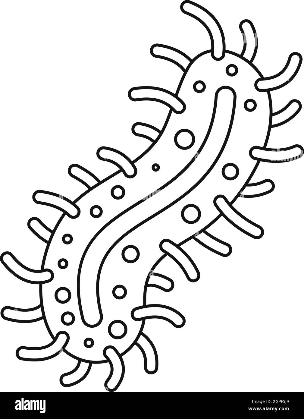 Zelle des gefährlichen Virus Symbol, Umriss-Stil Stock Vektor