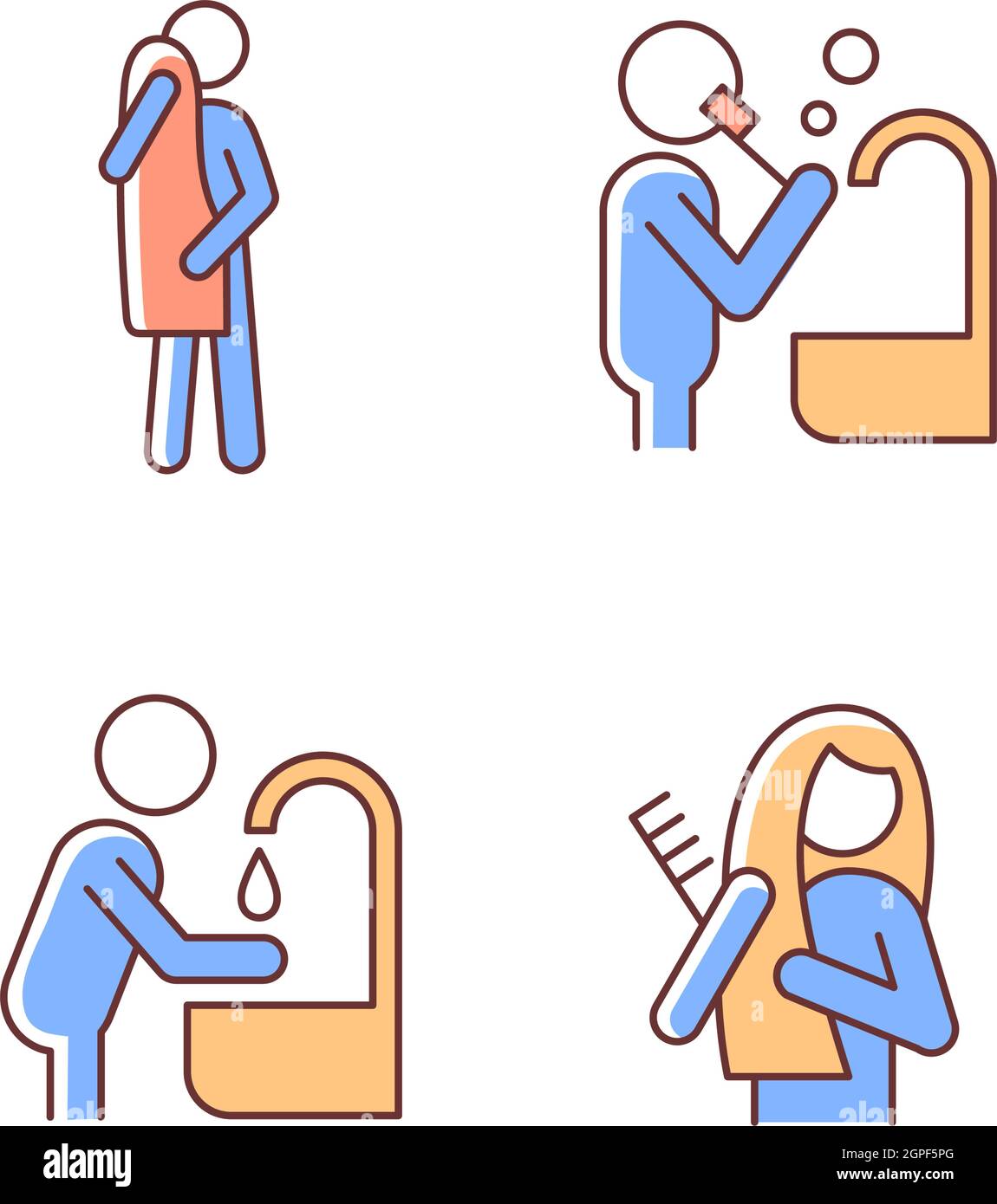 RGB-Farbsymbole im täglichen Leben eingestellt Stock Vektor