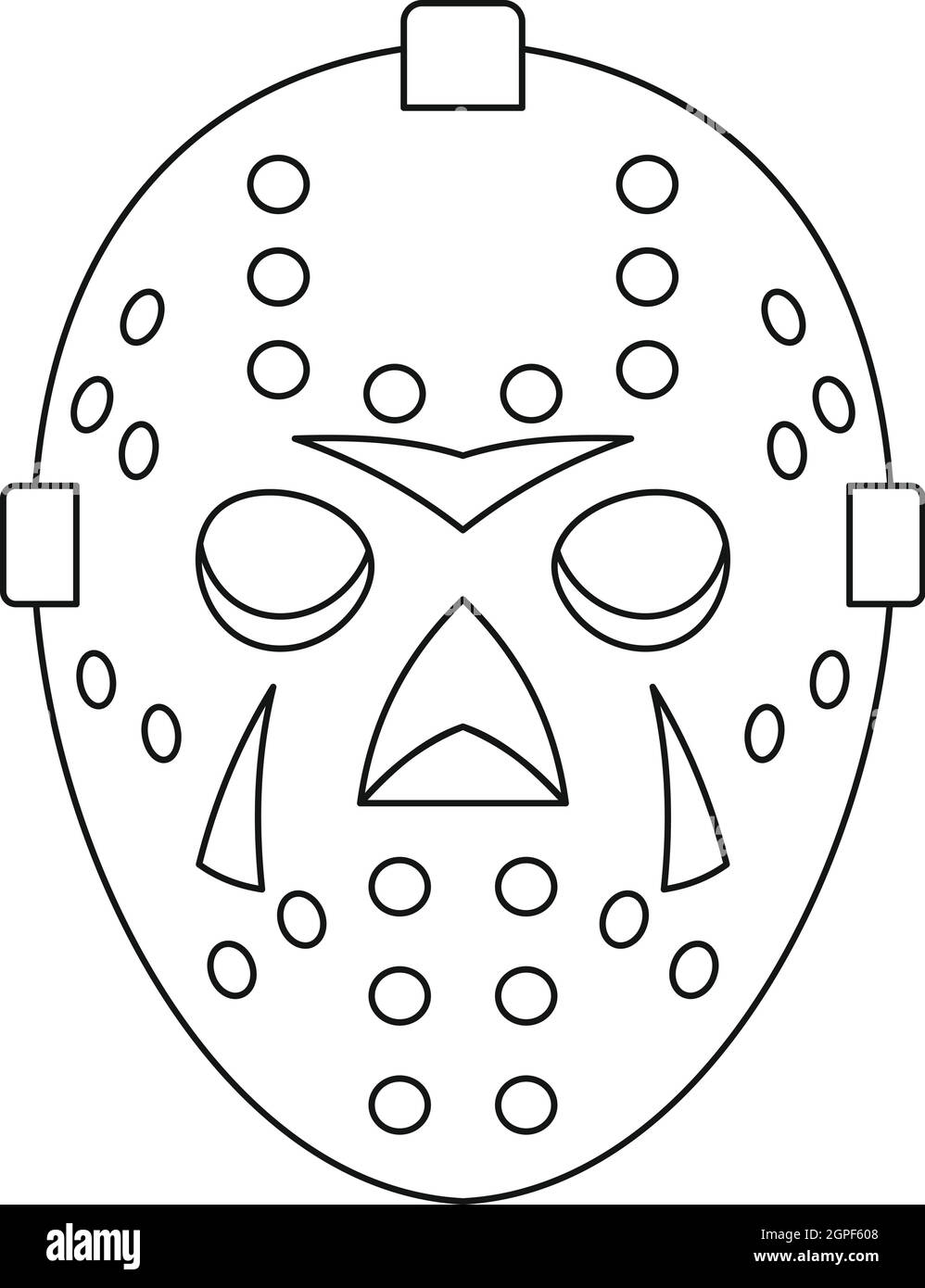 Torhüter Maskensymbol, Umriss-Stil Stock Vektor