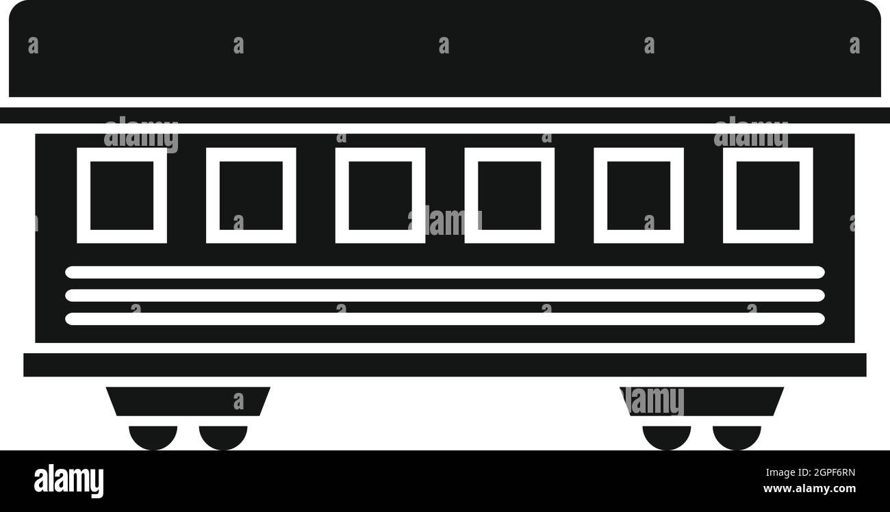 Passagier-Zug-Auto-Symbol, einfachen Stil Stock Vektor