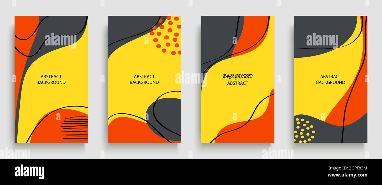 Social-Media-Geschichten und Post Creative Art-Konzept für Web-Design. Werbebroschüre, geometrische Doodle minimal Muster Hintergrund. Vektorgrafik für Werbevorlagen für Nachrichten. Trendige Farben Stock Vektor