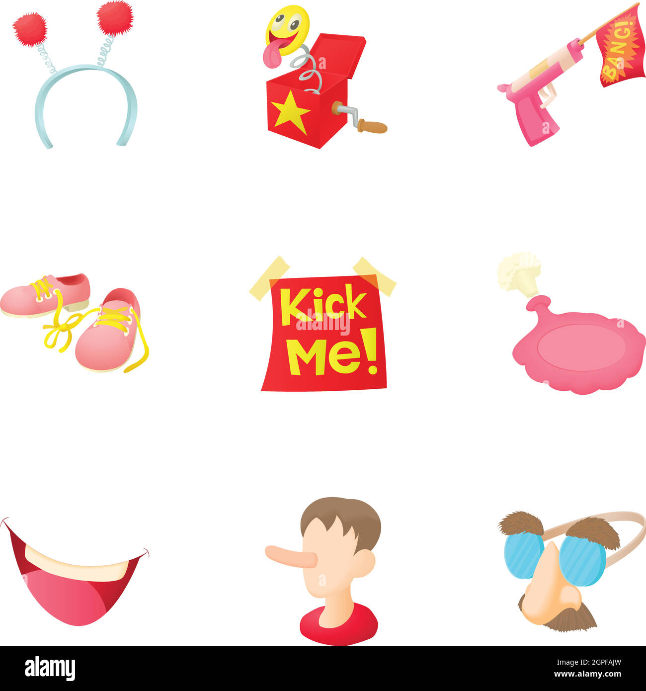 Aprilscherz Tag Icons set, cartoon-Stil Stock Vektor