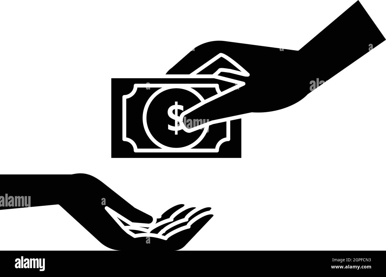 Gibt Geld Handsymbol, einfachen Stil Stock Vektor
