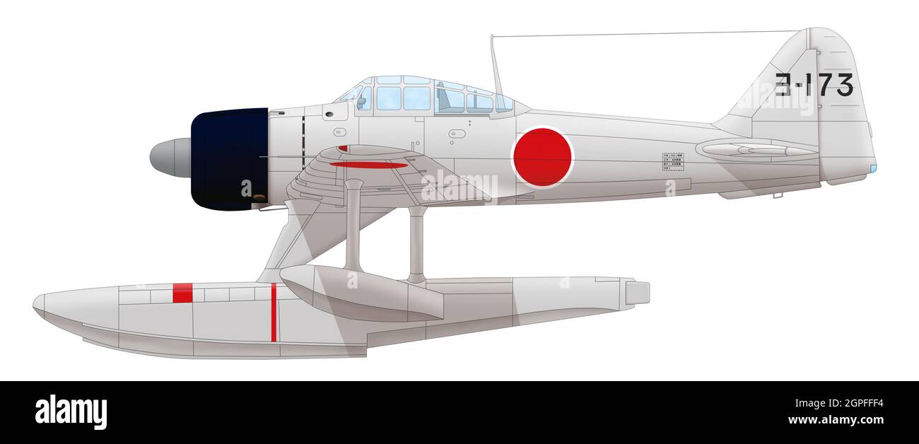 Nakajima A6M2-N (Ruf) des Kampffluges der Yokohama Air Group des Imperial Japanese Navy Air Service, Sommer 1942, Schlacht bei Guadalcanal Stockfoto