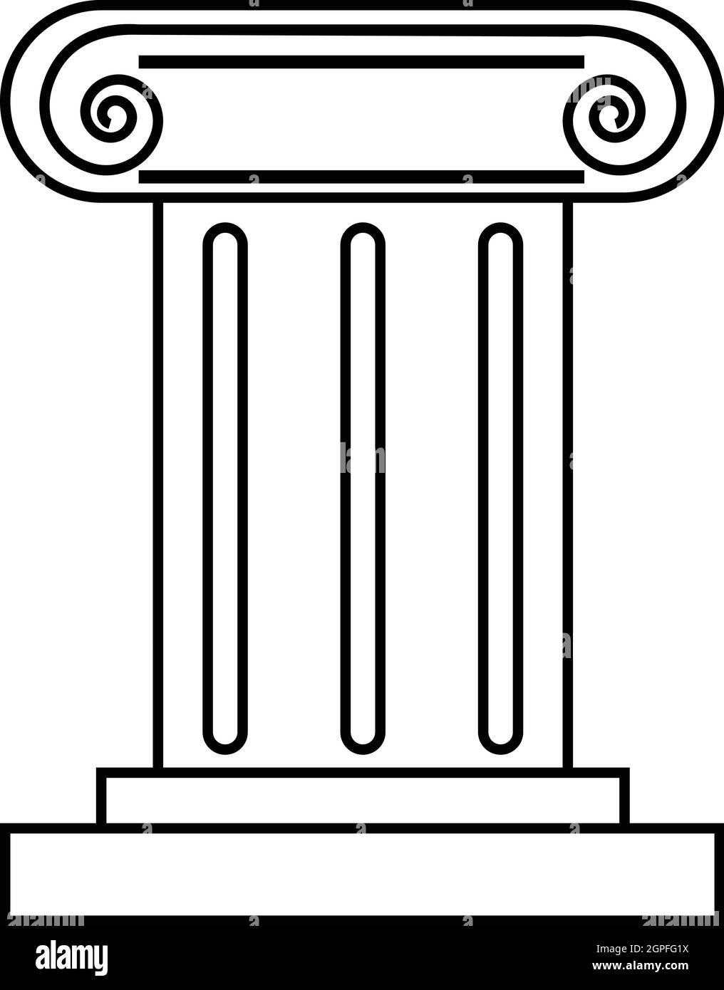 Römische Säule Symbol, Umriss-Stil Stock Vektor