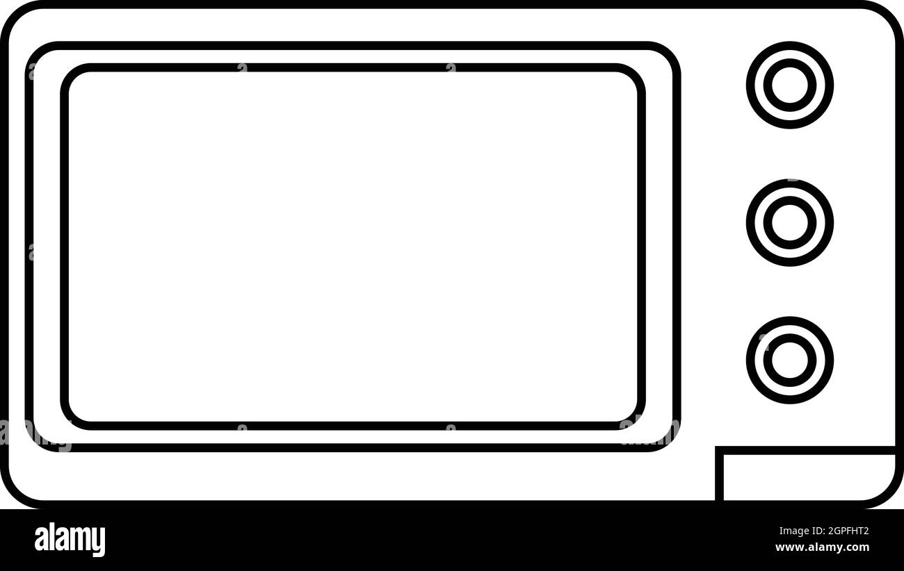 Mikrowelle-Symbol, Umriss-Stil Stock Vektor