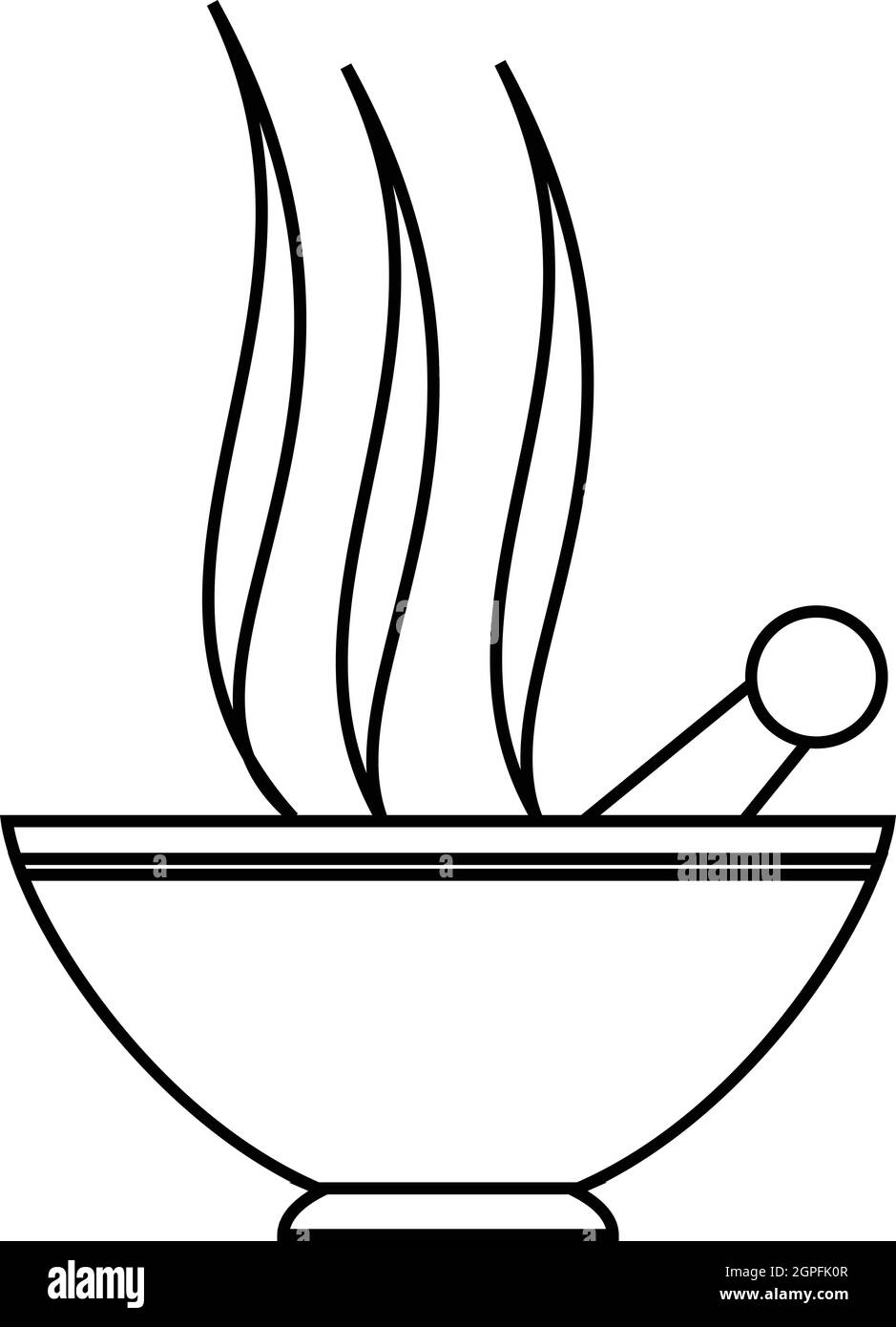 Ton im Cup Spa auf das Symbol skizzieren Stil Stock Vektor