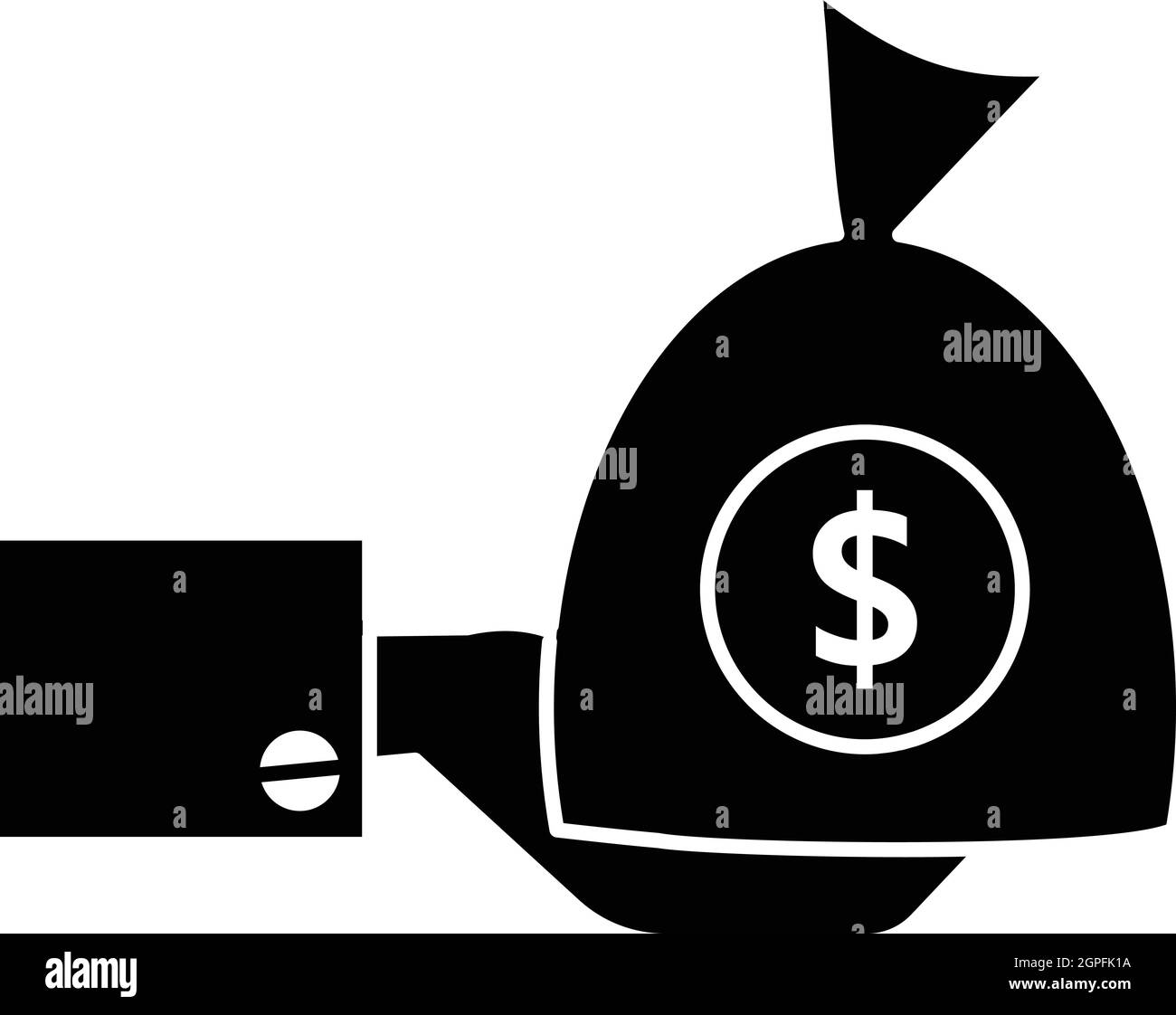 Hand, die Geld-Symbol, einfachen Stil Stock Vektor