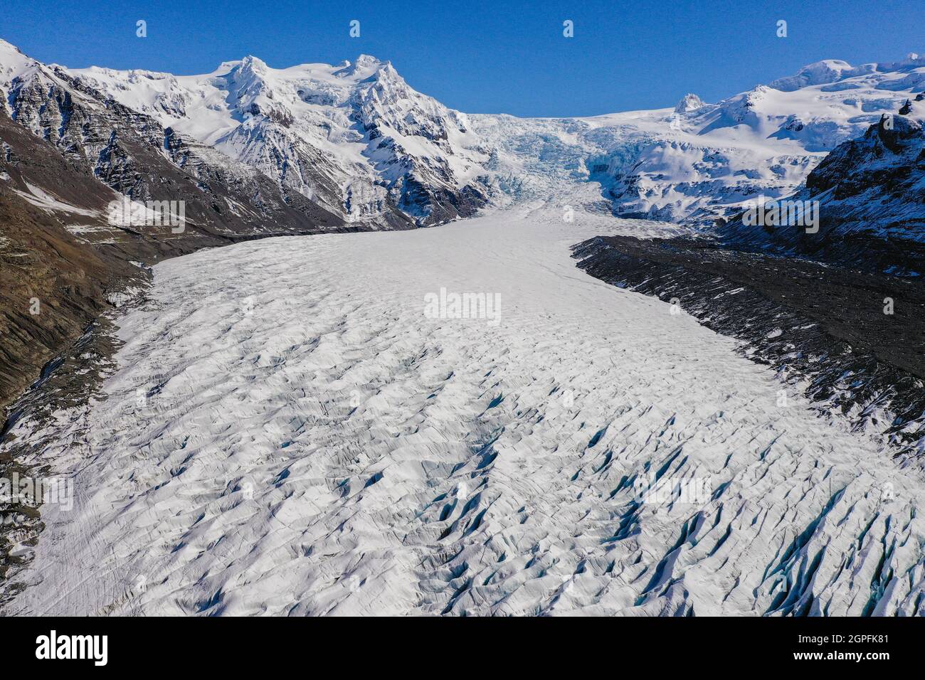 glacier Textures aus der Luft Stockfoto
