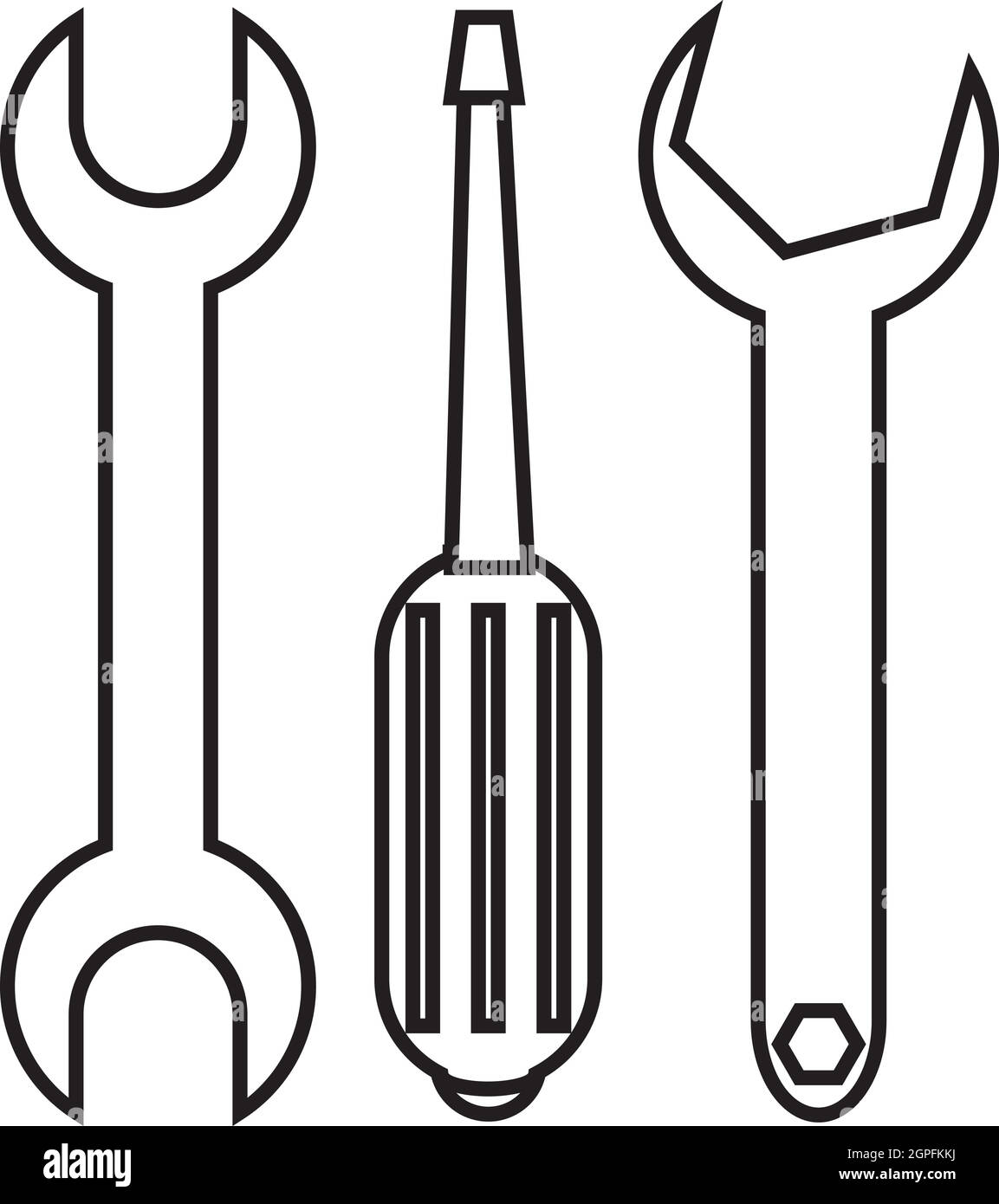 Drawing wrench repair tool symbol Stock-Vektorgrafiken kaufen - Alamy