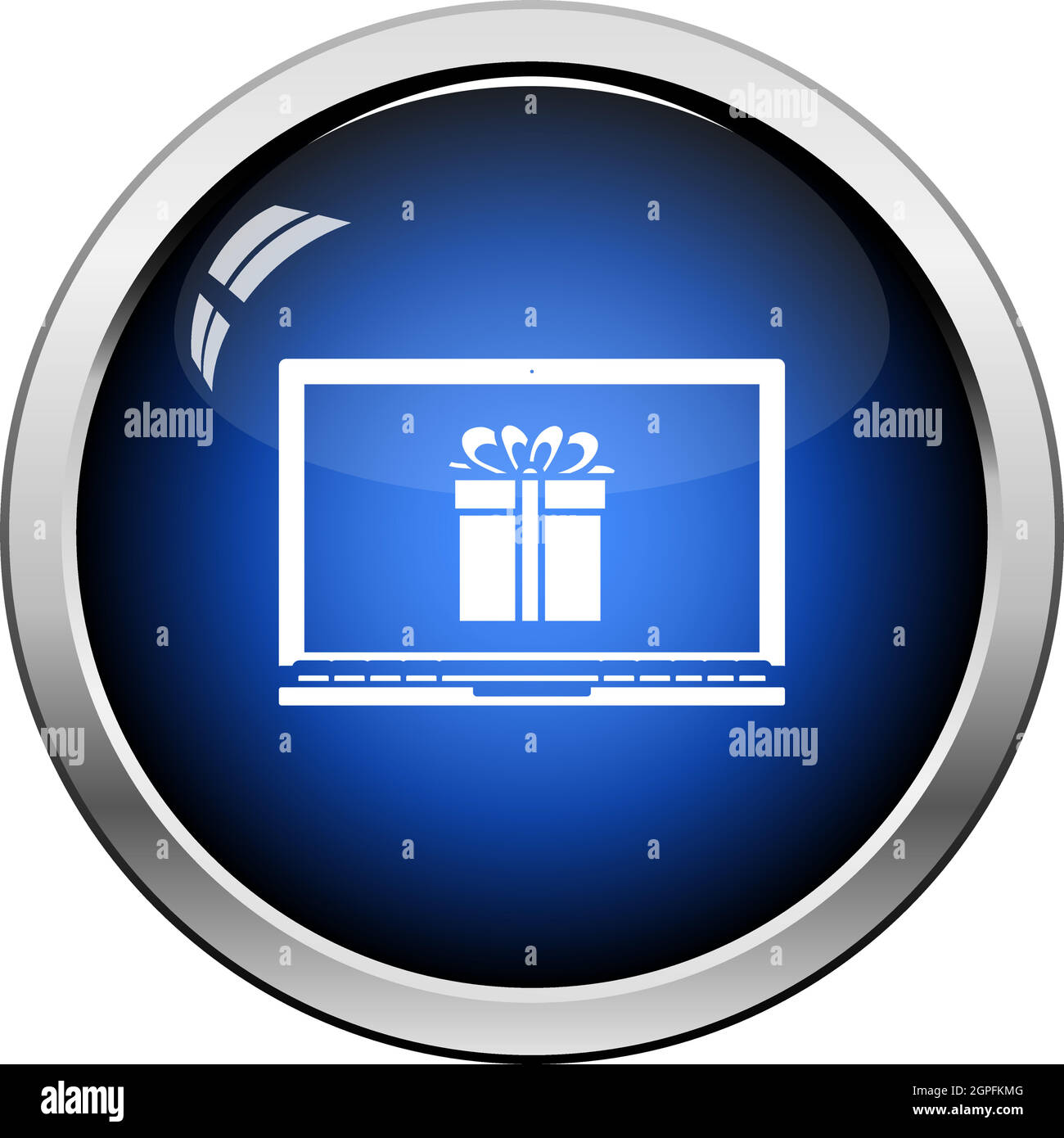 Laptop Mit Symbol Für Geschenkbox Auf Dem Bildschirm Stock Vektor