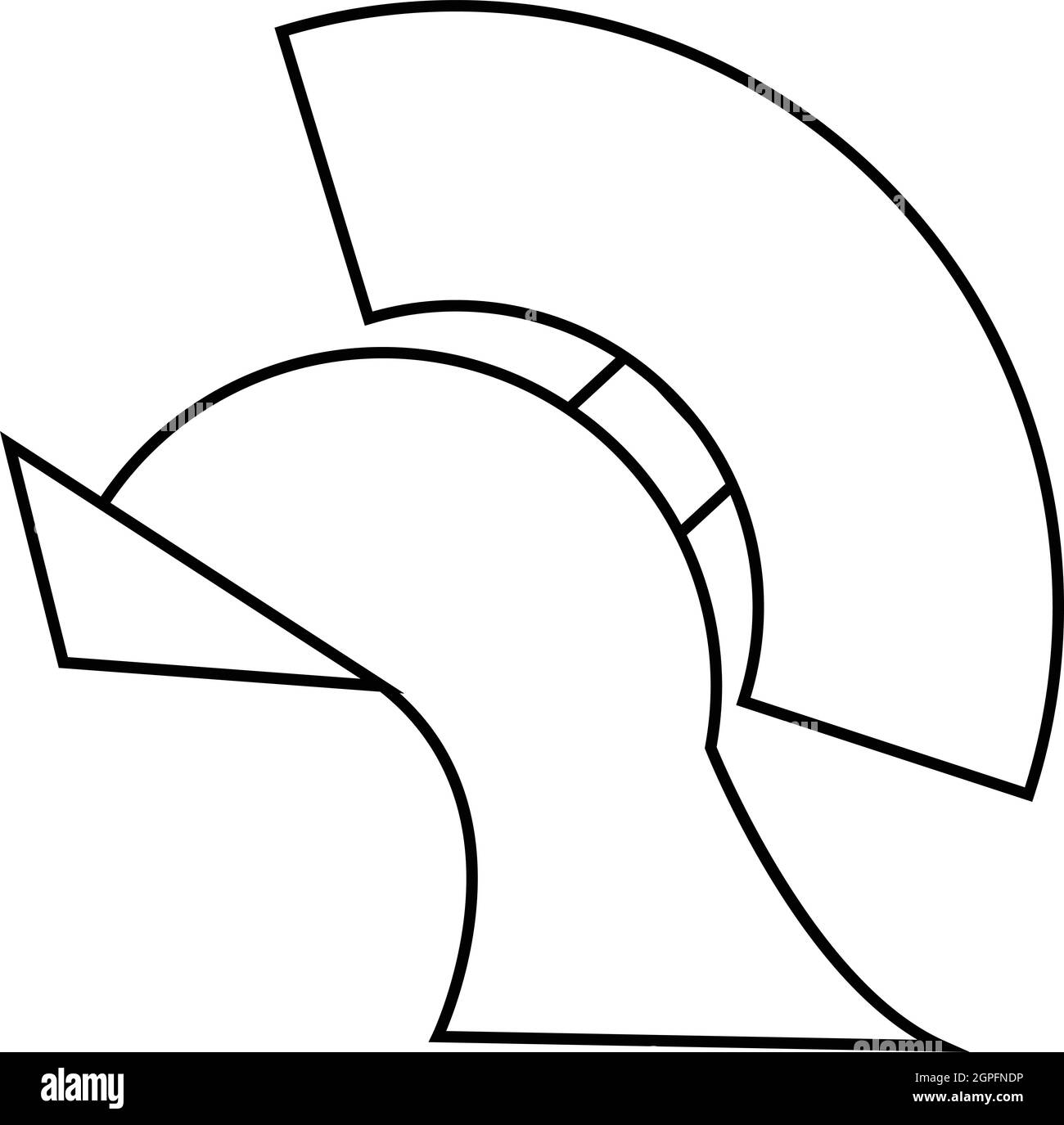 Gladiator Helmsymbol, Umriss-Stil Stock Vektor