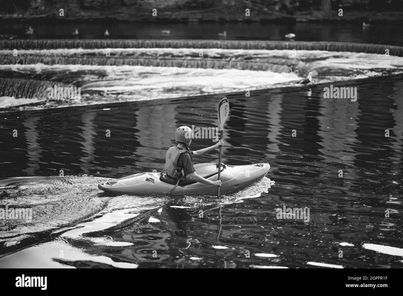 Kajakfahren an einem Abend in Bath Stockfoto