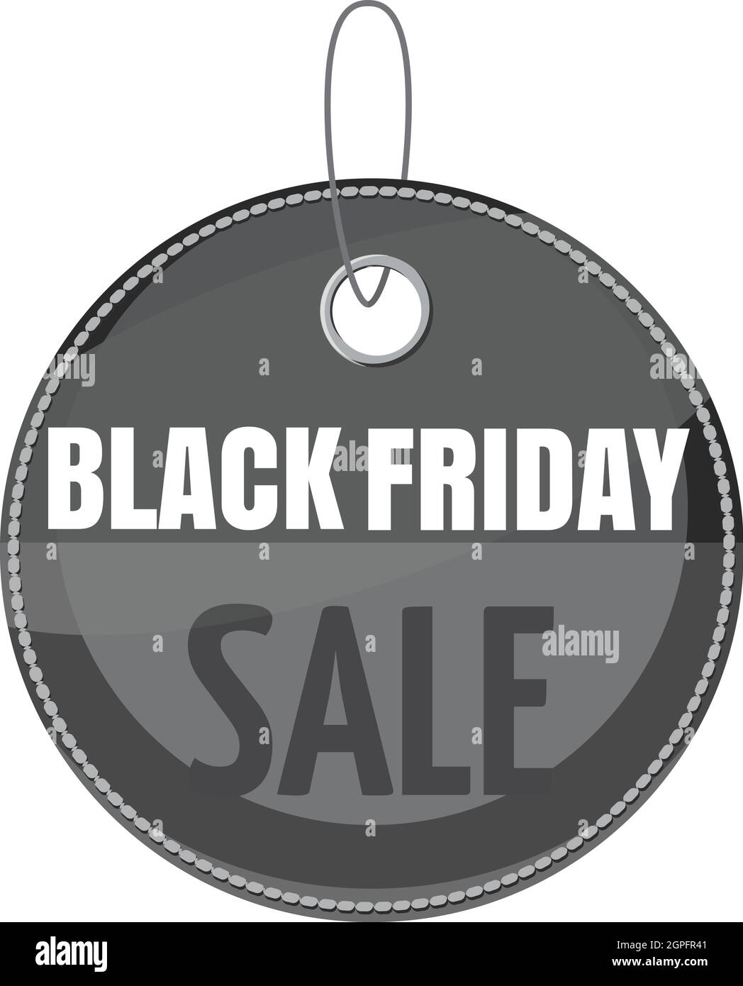 Schwarzer Freitag Verkauf Tag Symbol, grauen Stil Monochrom Stock Vektor