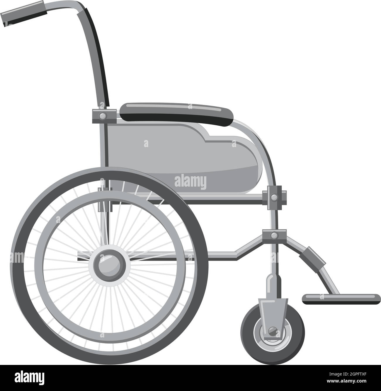 Rollstuhl-Symbol, grauen Stil Monochrom Stock Vektor