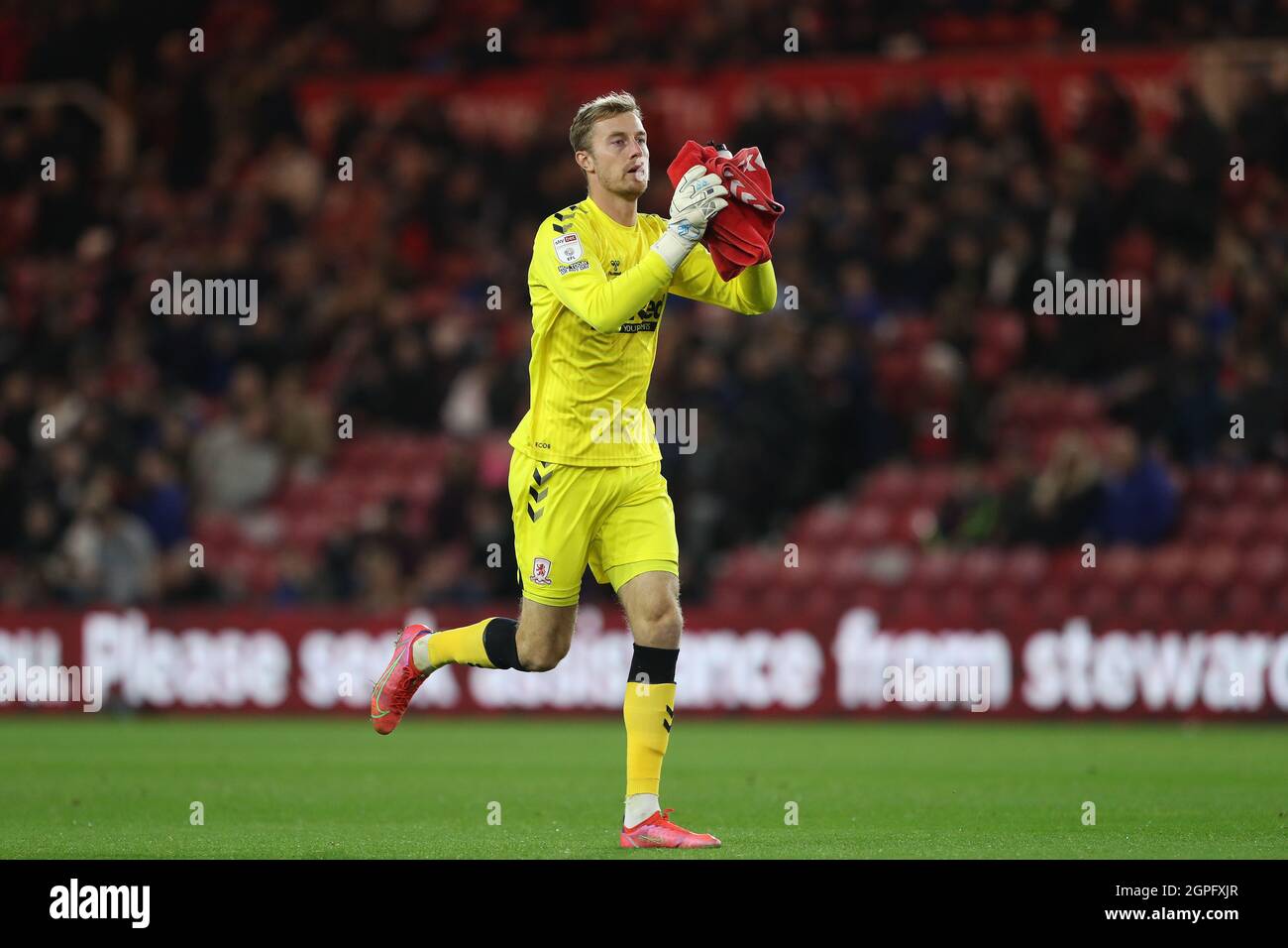 MIDDLESBROUGH, GROSSBRITANNIEN. 28. SEPTEMBER: Joe Lumley von Middlesbrough während des Sky Bet Championship-Spiels zwischen Middlesbrough und Sheffield United am Dienstag, den 28. September 2021 im Riverside Stadium, Middlesbrough. (Kredit: Mark Fletcher | MI News) Kredit: MI Nachrichten & Sport /Alamy Live News Stockfoto