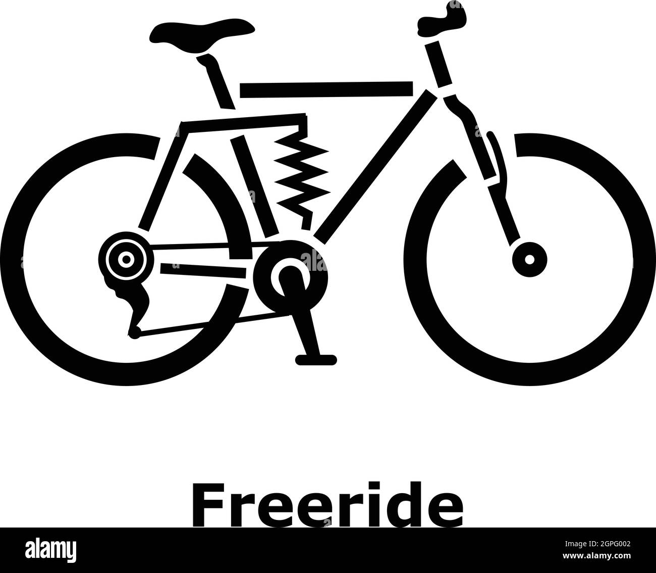 Freeride Bike Symbol, einfachen Stil Stock Vektor