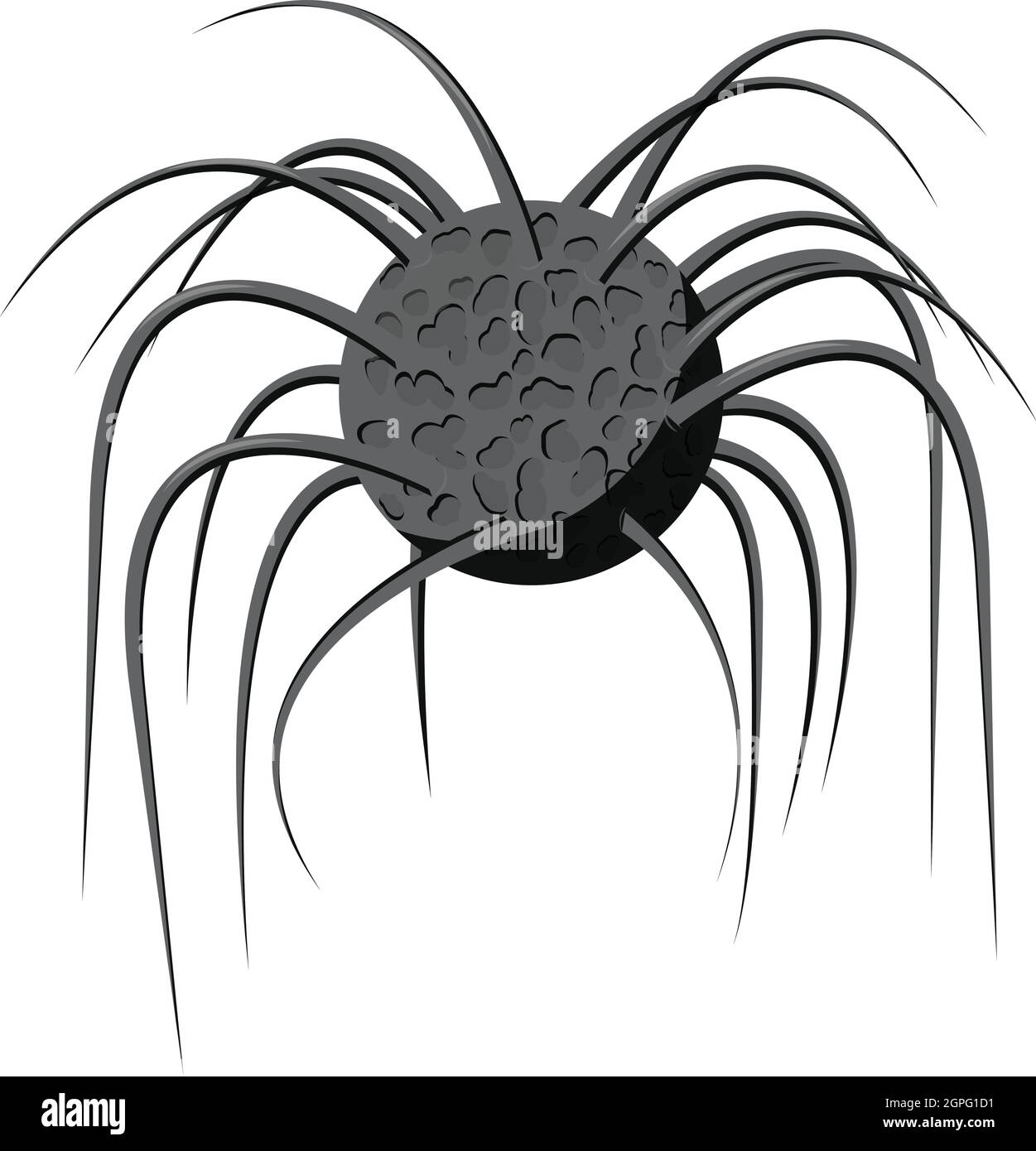 Bakterien Zelle Symbol, grauen Stil Monochrom Stock Vektor