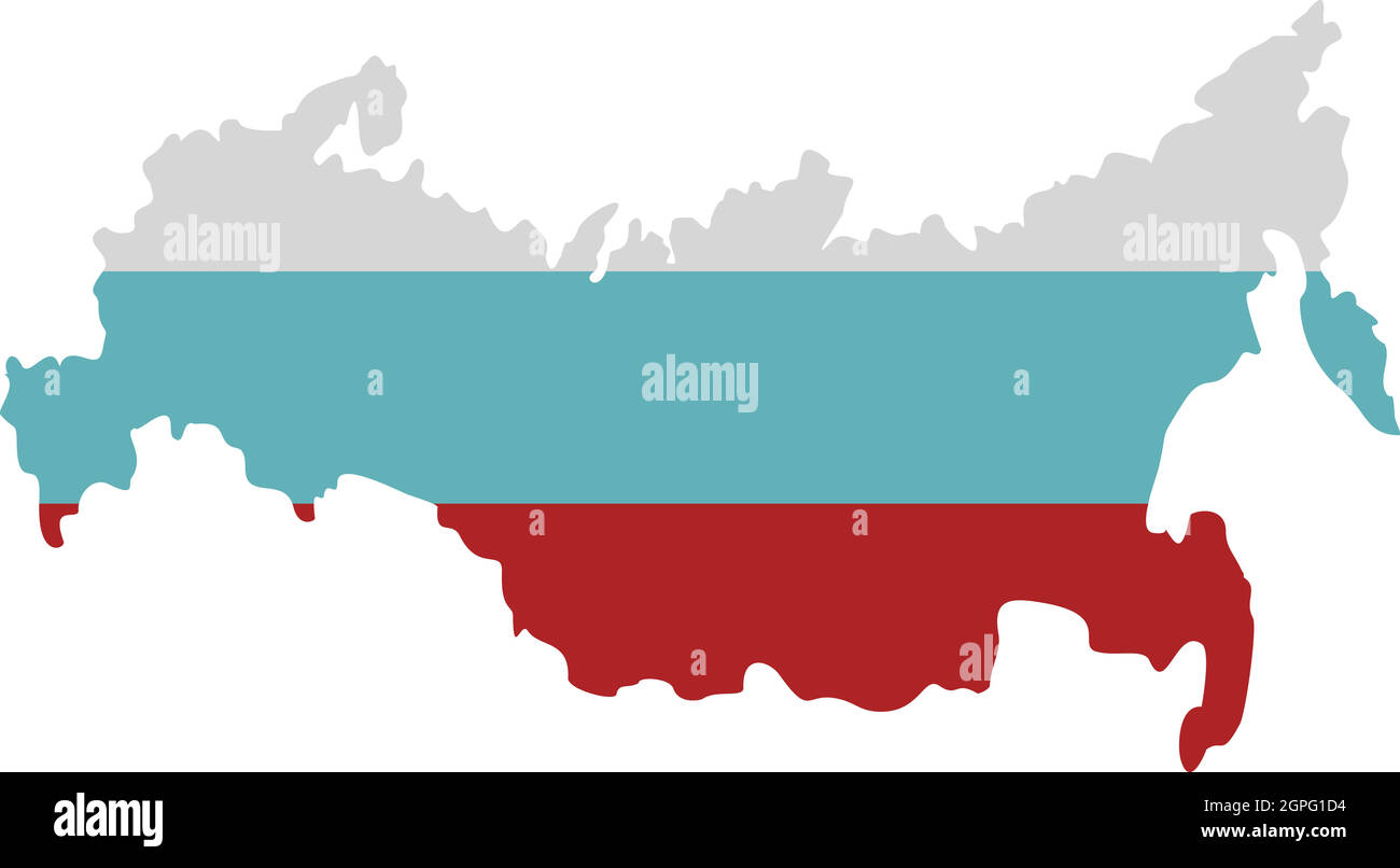 Russland-Kartensymbol, flachen Stil Stock Vektor