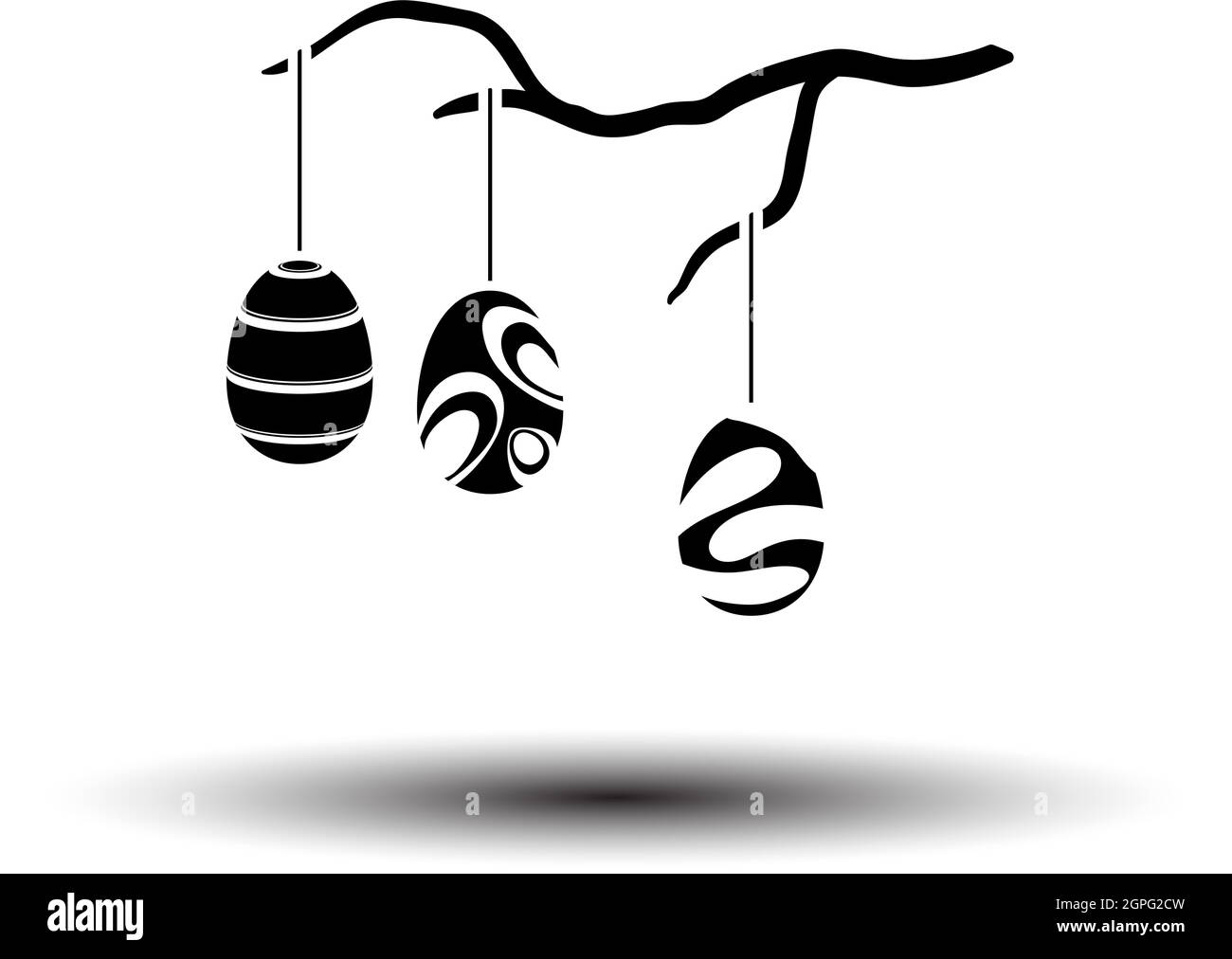 Ostereier Hängen An Der Ikone „Tree Branch“ Stock Vektor