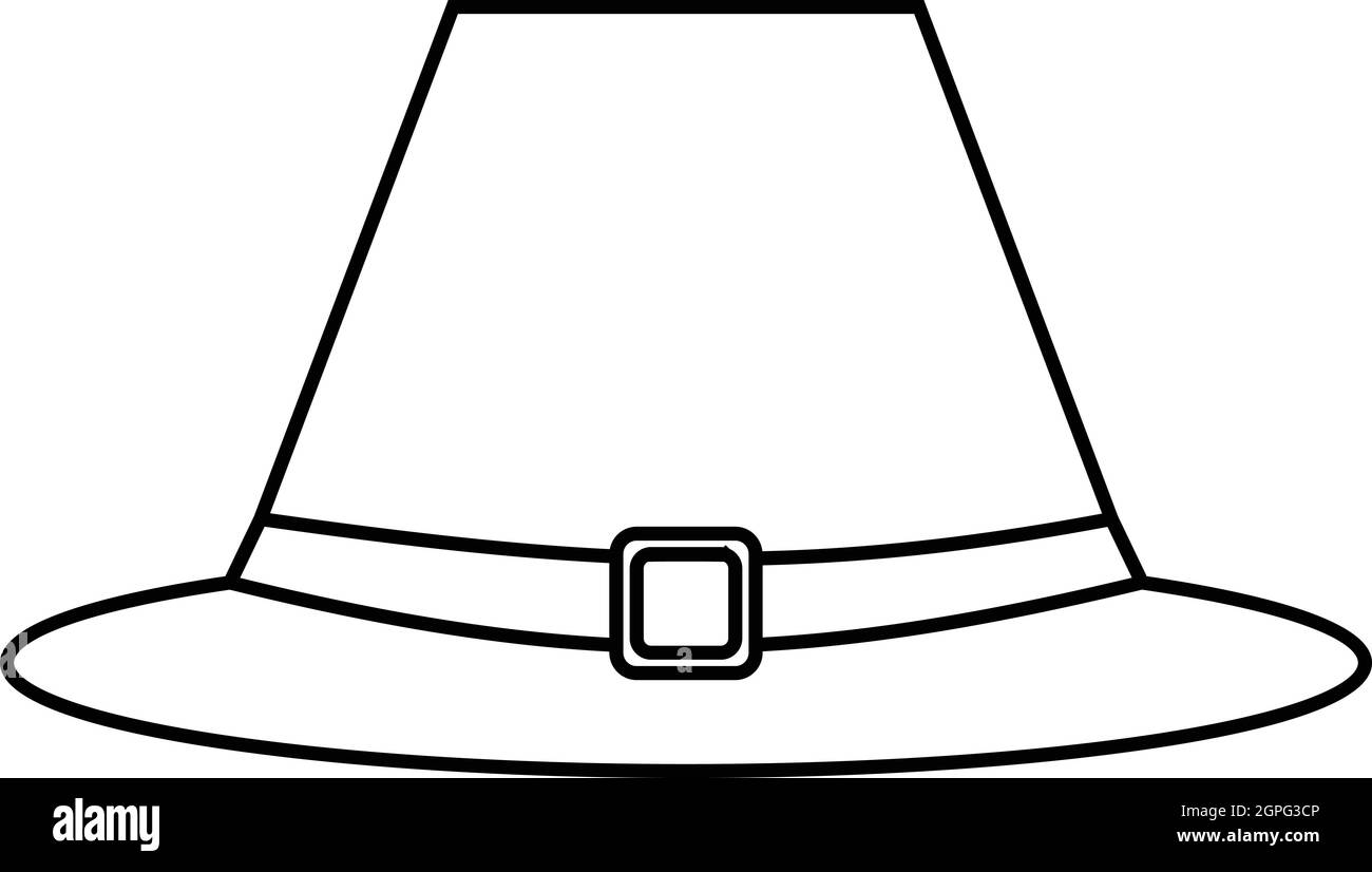 Gentlemans Hut-Symbol, Umriss-Stil Stock Vektor