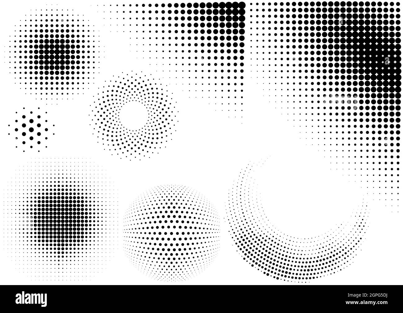 Satz von abstrakten Halbtonmustern Stock Vektor