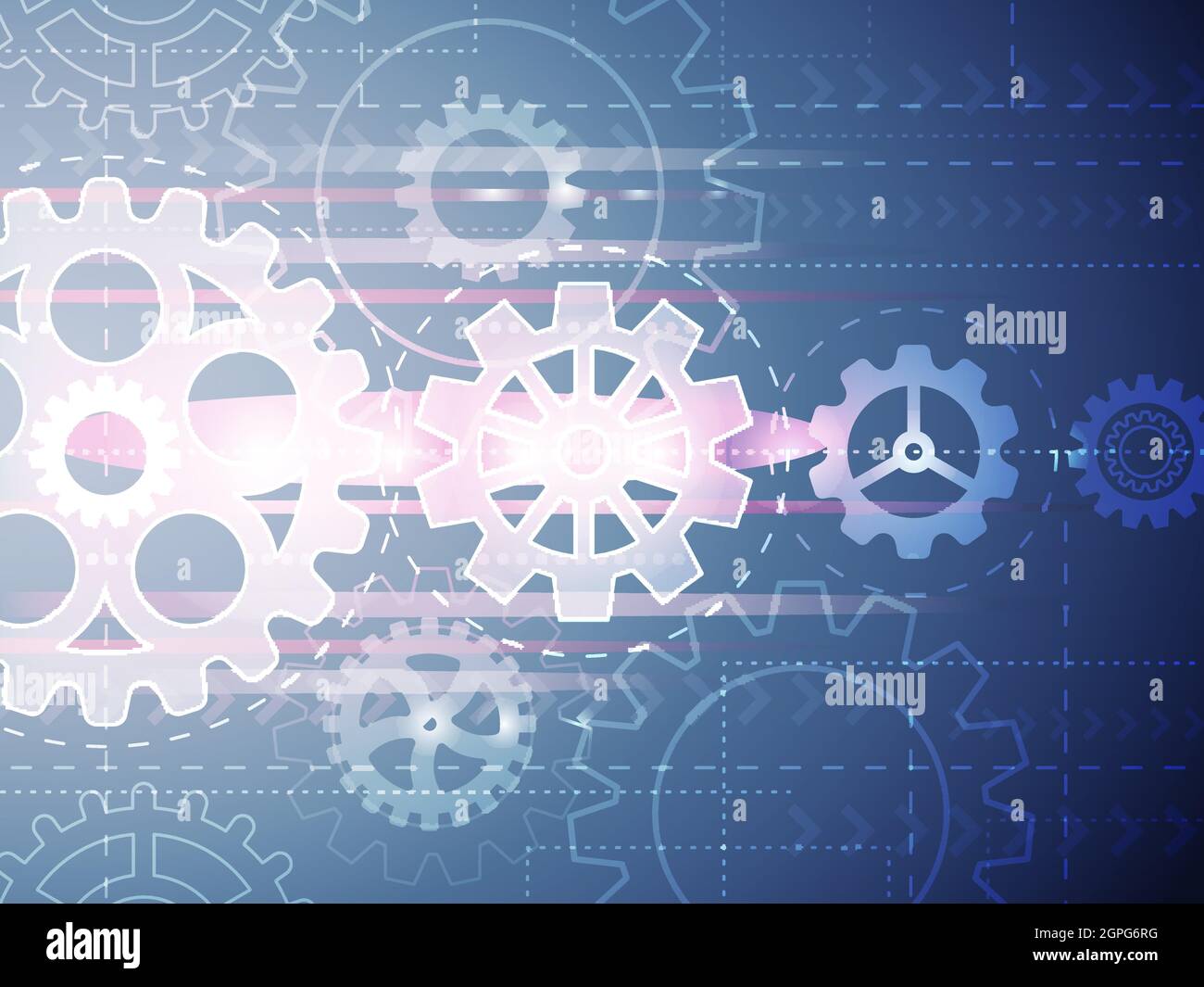 Hintergrundzahnräder. Konzeptionelles Plakat für die zukünftige Technologie mit der Illustration der Hot Wheels Collection Vector Engineering Stock Vektor