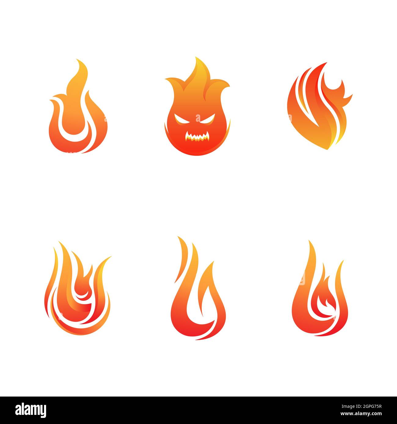 Design-Vorlage für „Hot Flame Fire“-Vektor-Symbol-Illustration Stockfoto