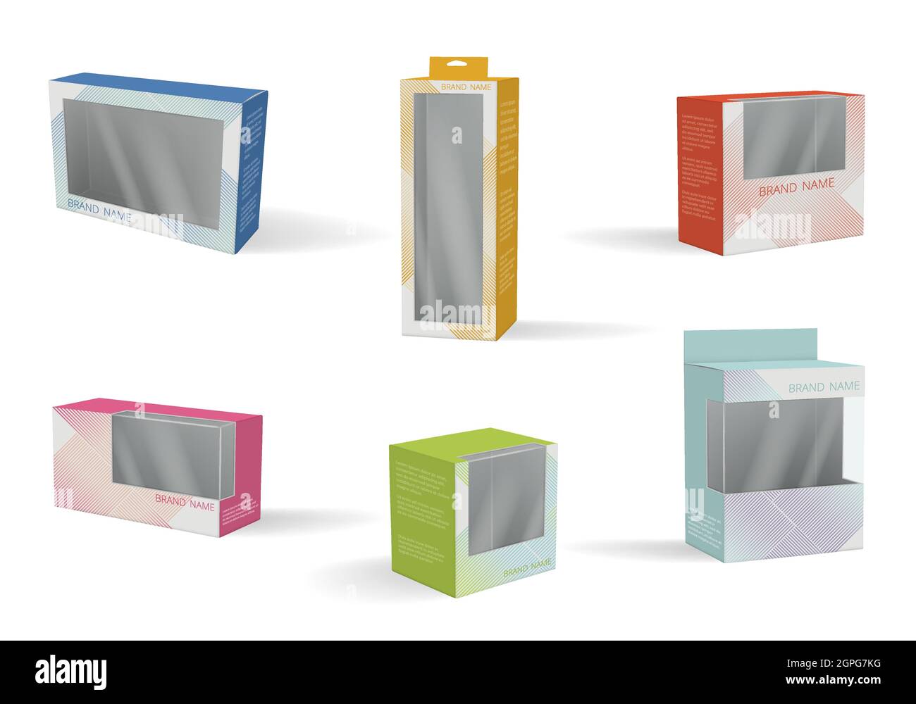 Kosmetikpaket. Modernes Label-Design für Produkt Kunststoff Geschenkbox Vektor-Illustrationen Stock Vektor