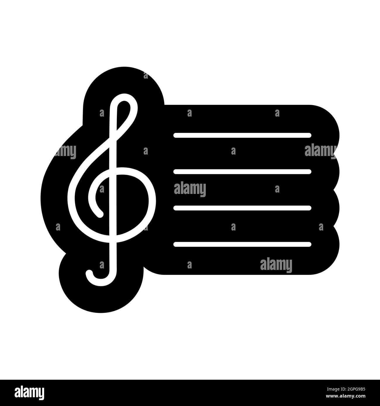 Symbol für Höhenschlüssel-Vektor-Glyphe. Musikschild Stock Vektor