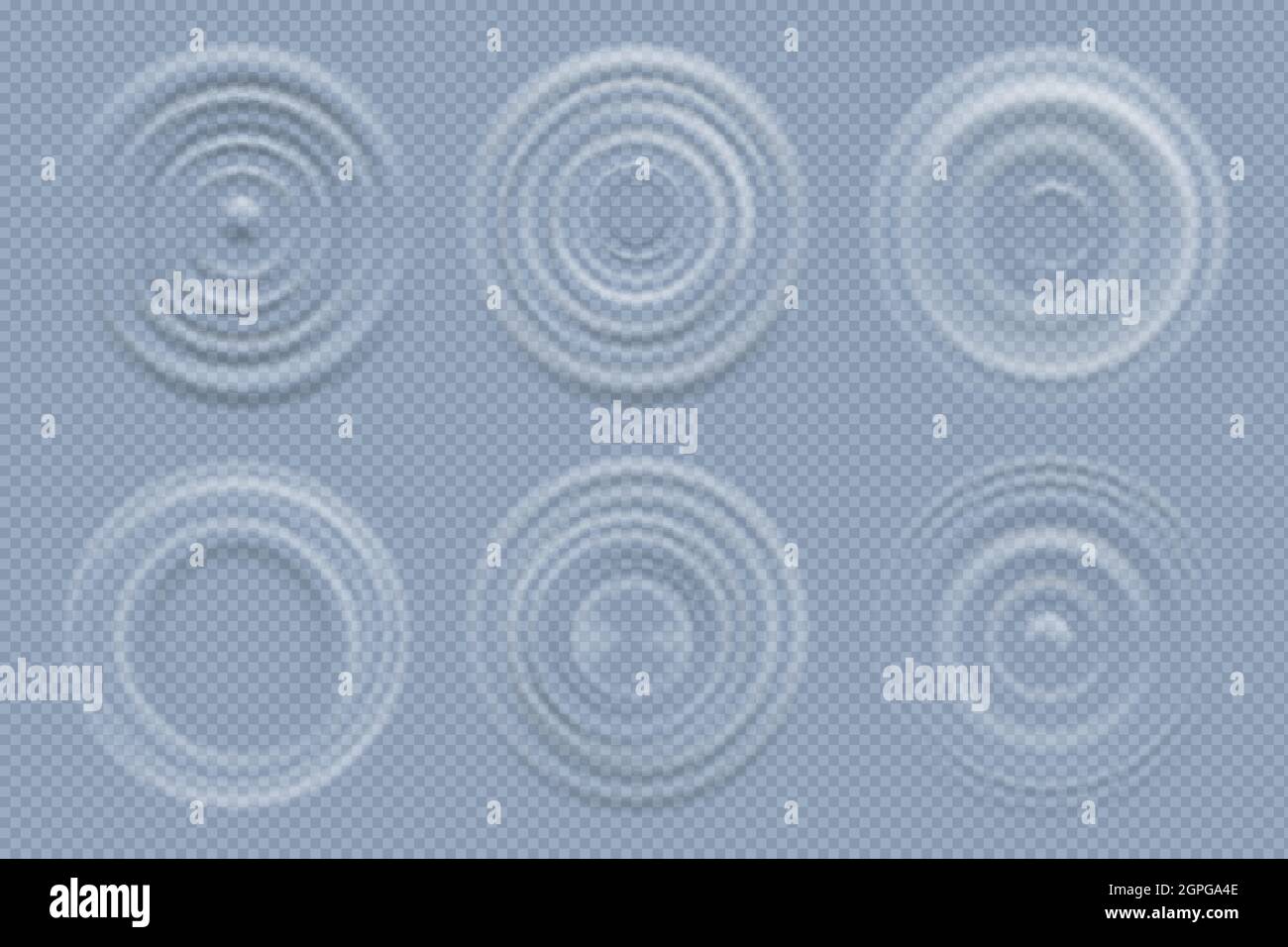 Wasserkreise. Realistische runde Formen von Flüssigkeiten Draufsicht Wellen Vektor-Vorlage Stock Vektor