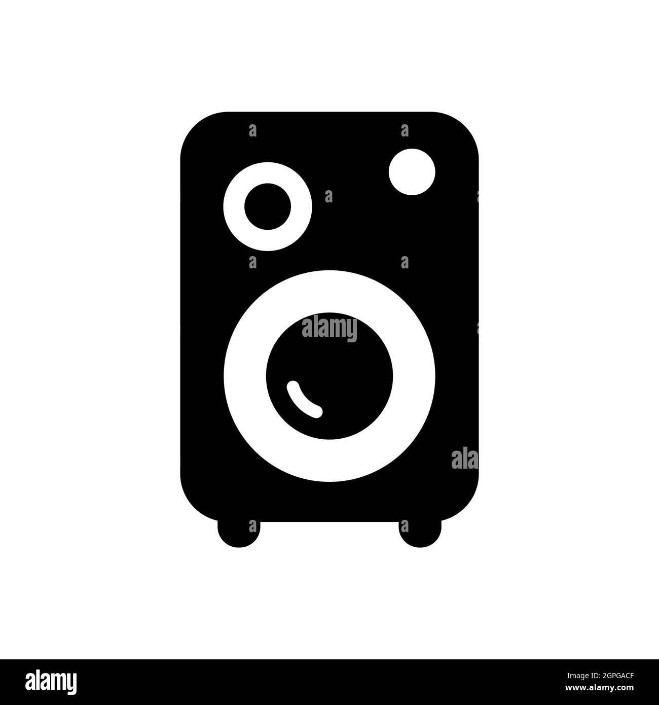 Symbol für flache Glyphe der Musikspalte Stock Vektor