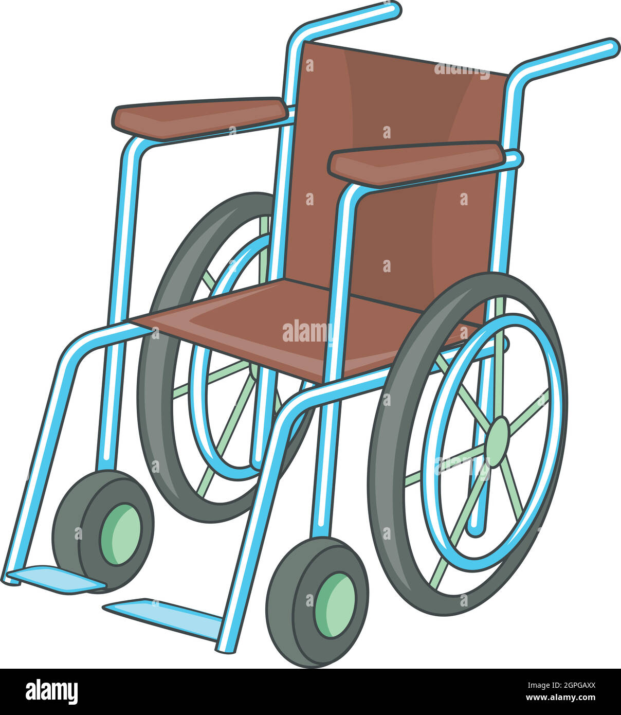 Rollstuhl-Symbol, Cartoon-Stil Stock Vektor