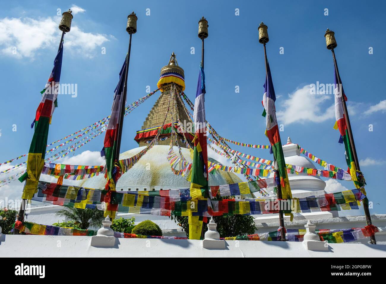 Die Bodhnath Stupa in Kathmandu ist eine der größten der Welt. Nepal. Stockfoto
