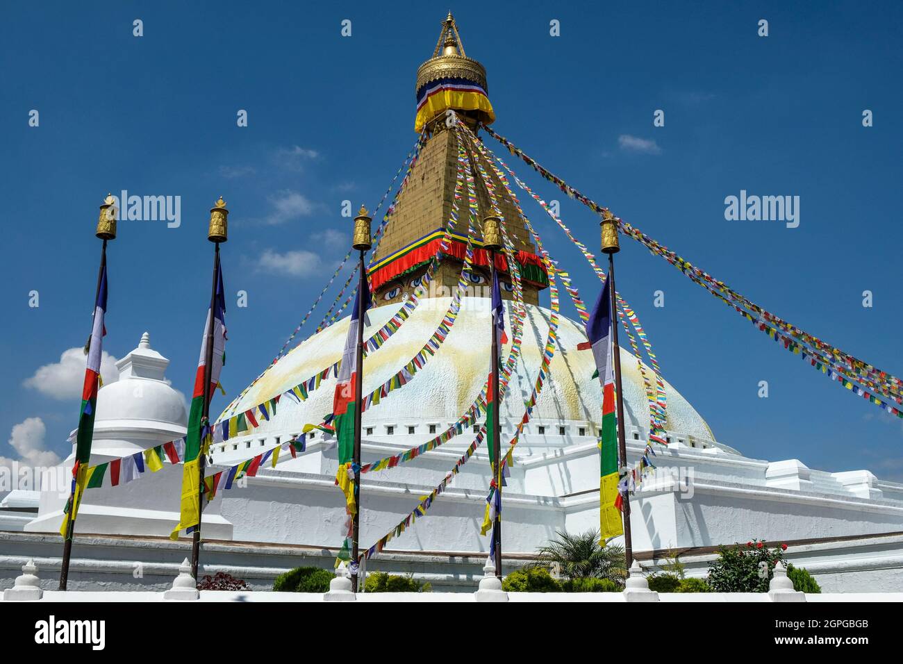 Die Bodhnath Stupa in Kathmandu ist eine der größten der Welt. Nepal. Stockfoto