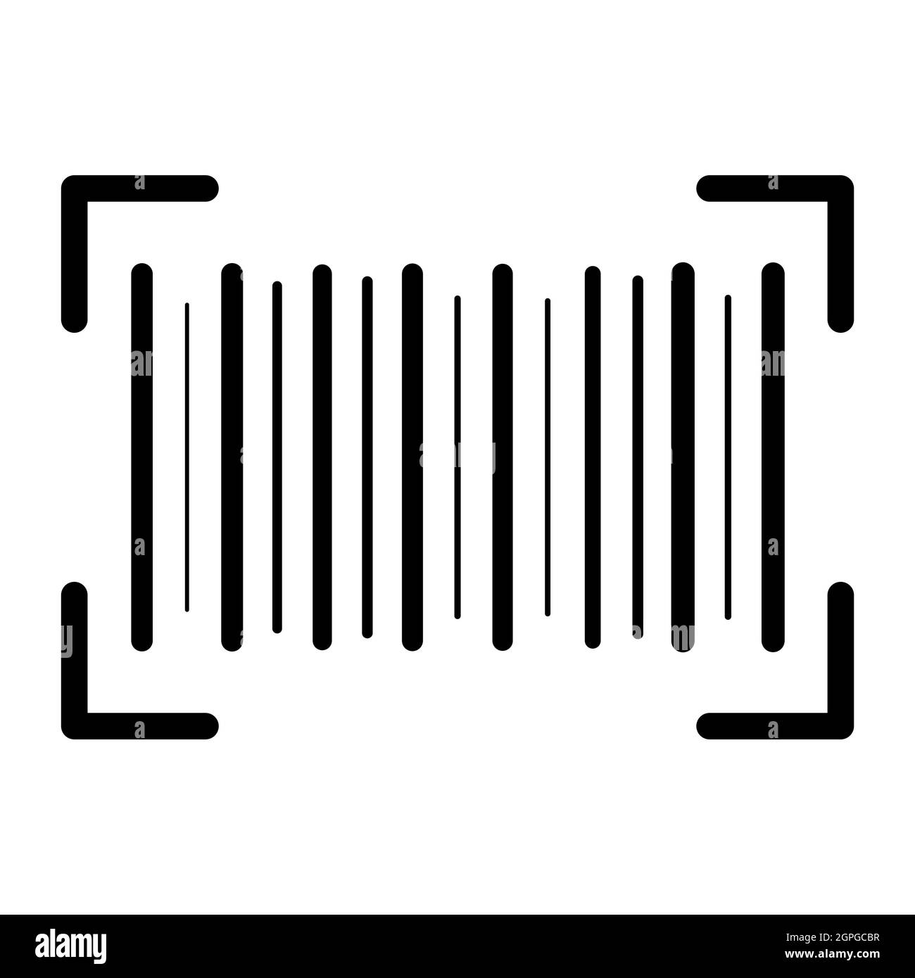 Barcode-Symbol. Supermarkt Produkt-ID-Code. Vektorsymbol auf Weiß isoliert. Stock Vektor