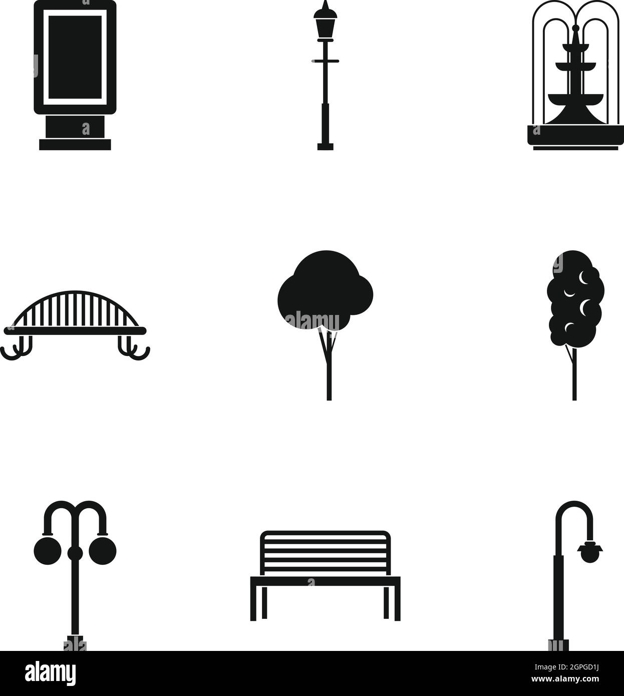Garten Icons Set, einfachen Stil Stock Vektor
