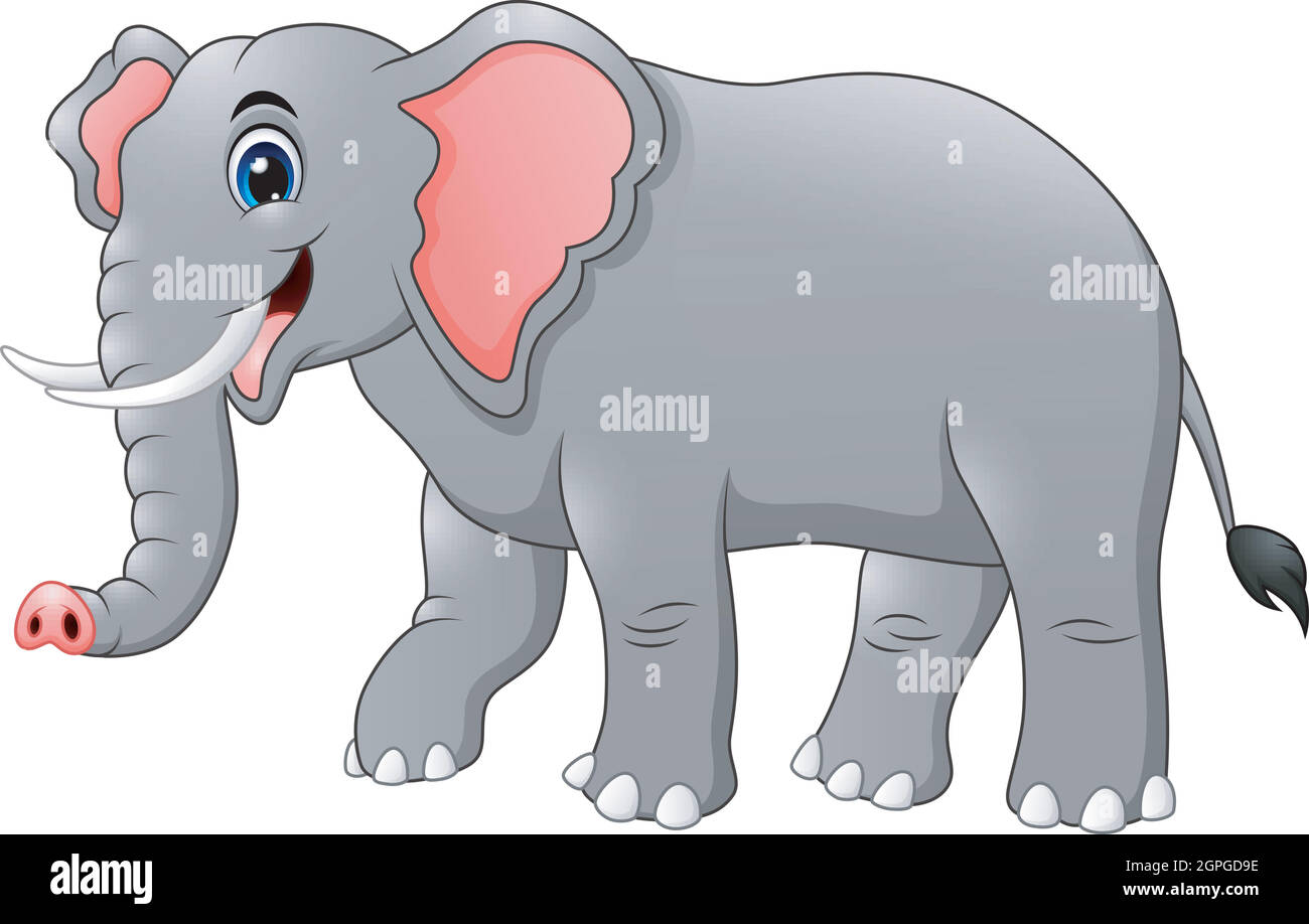 Vektor-Illustration von niedlichen Elefanten Cartoon Stock Vektor