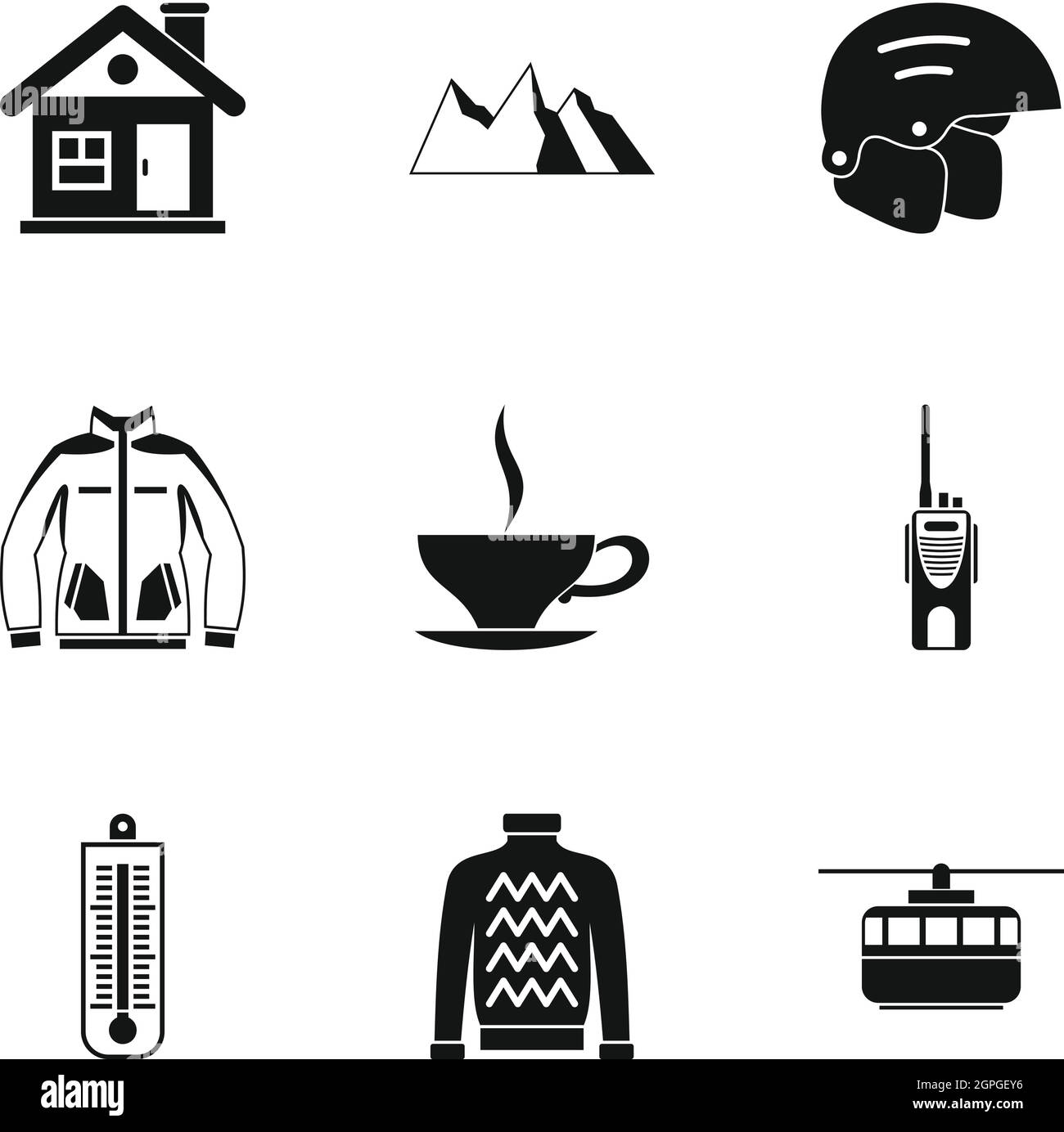 Winter Urlaub Icons Set, einfachen Stil Stock Vektor