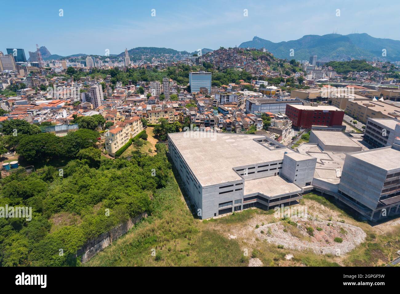 Luftaufnahme der Baustelle des neuen Hauptquartiers der Zentralbank von Brasilien Stockfoto