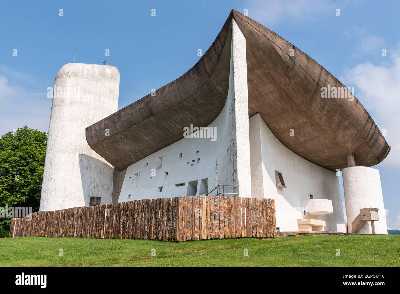 Frankreich, Haute Saone, Ronchamp, Notre Dame du Haut, UNESCO-Weltkulturerbe, Kapelle des Architekten Le Corbusier, erbaut zwischen 1953 und 1955 Stockfoto