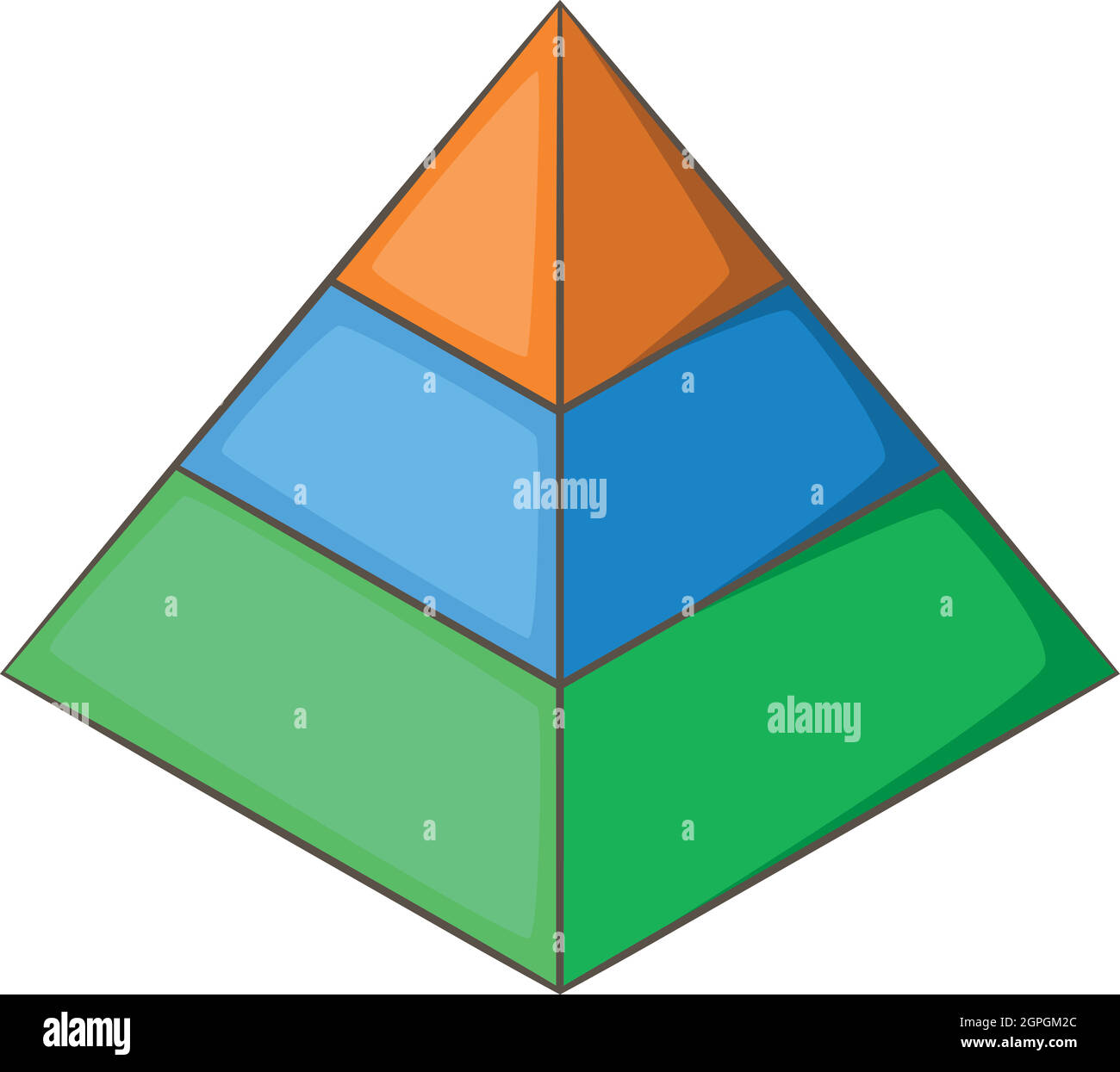 Geschichtete Pyramide Symbol, Cartoon-Stil Stock Vektor