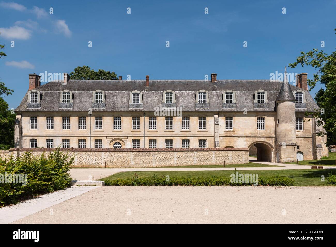 Frankreich, Eure, Le Bec Hellouin, beschriftet die schönsten Dörfer Frankreichs, Abtei Notre Dame du Bec, katholische benediktinerabtei Stockfoto