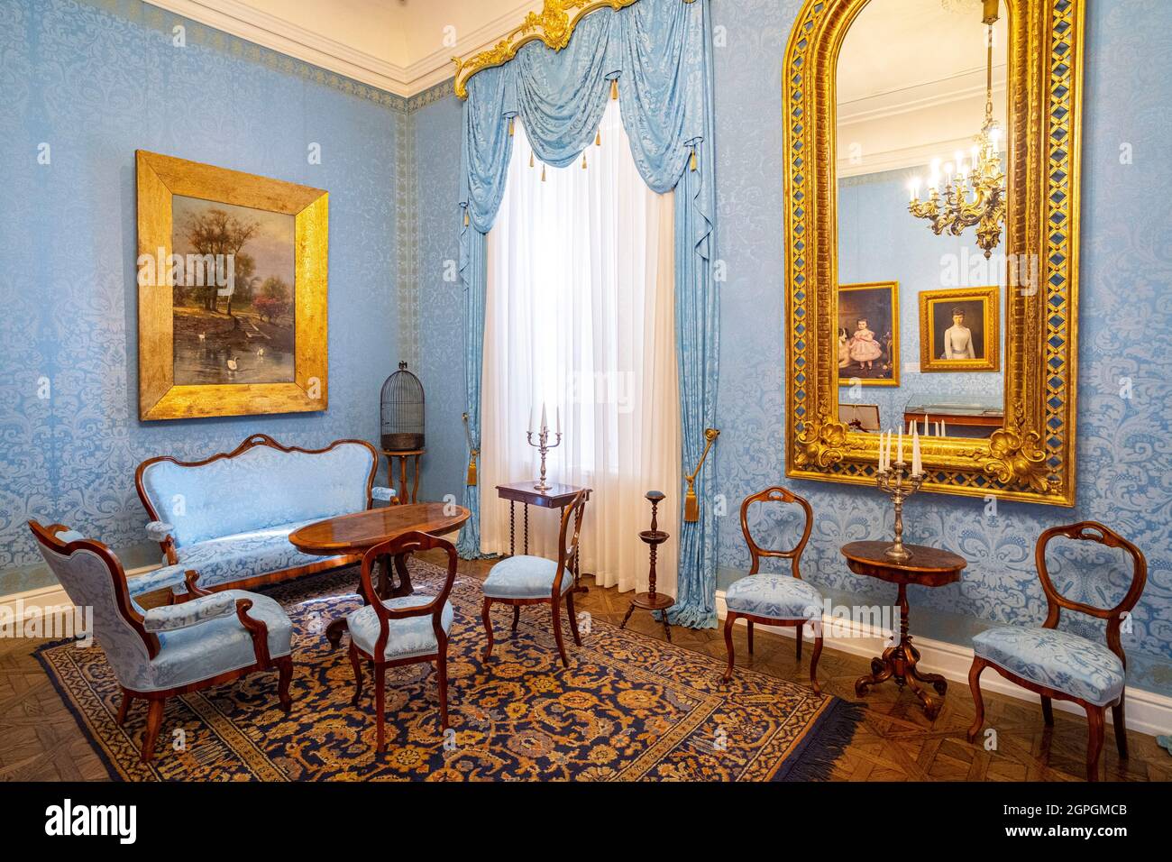 Ungarn, um Budapest, Godollo, barockes Königsschloss von Gödöllö, Sommerresidenz von Sissi (Königin Elisabeth), Salon von Marie Valérie Stockfoto