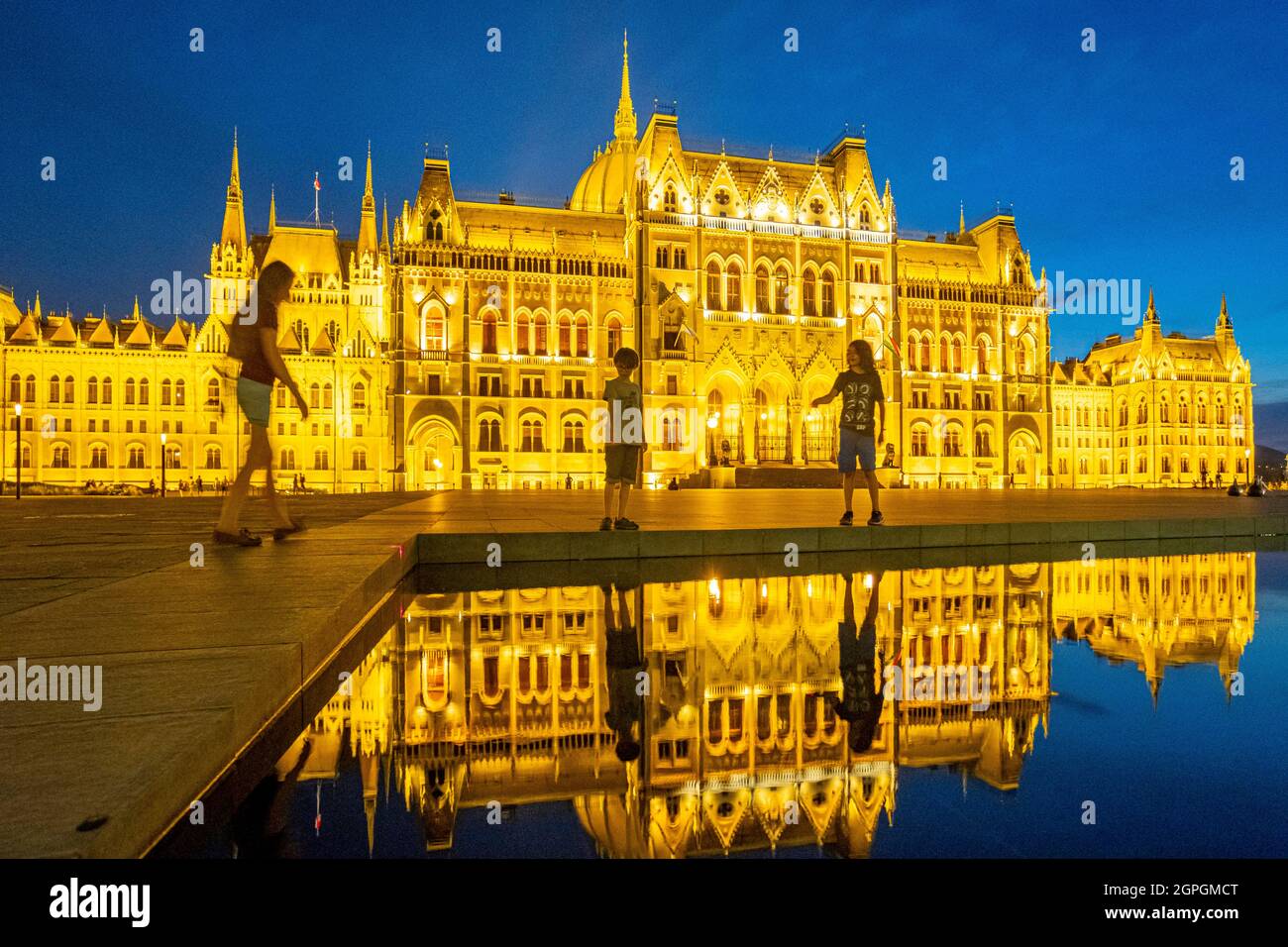 Ungarn, Budapest, von der UNESCO zum Weltkulturerbe erklärt, Pest-Viertel, das ungarische Parlament Stockfoto