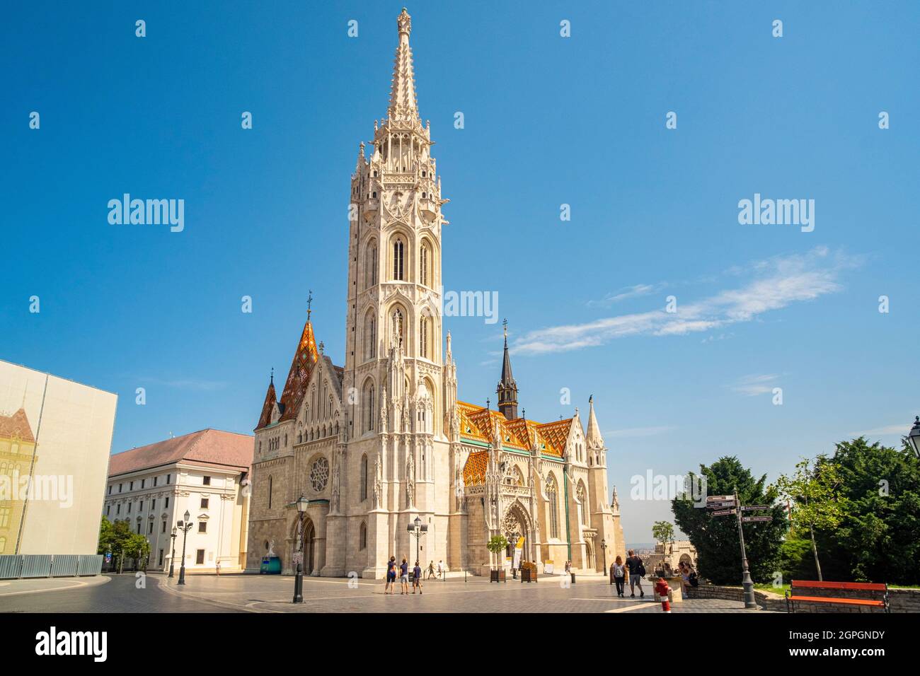 Ungarn, Budapest, von der UNESCO zum Weltkulturerbe erklärt, Buda-Viertel, Burghügel, Matthias-Kirche (Kirche unserer Lieben Frau von der Himmelfahrt von Budavár) Stockfoto