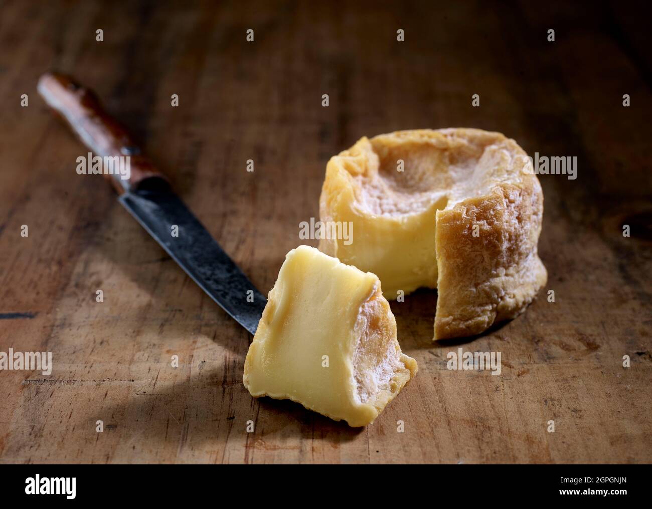 Frankreich, Haute Marne, Langres, Le Langres AOC Käse, weiche und gewaschene Rindenmilch Stockfoto
